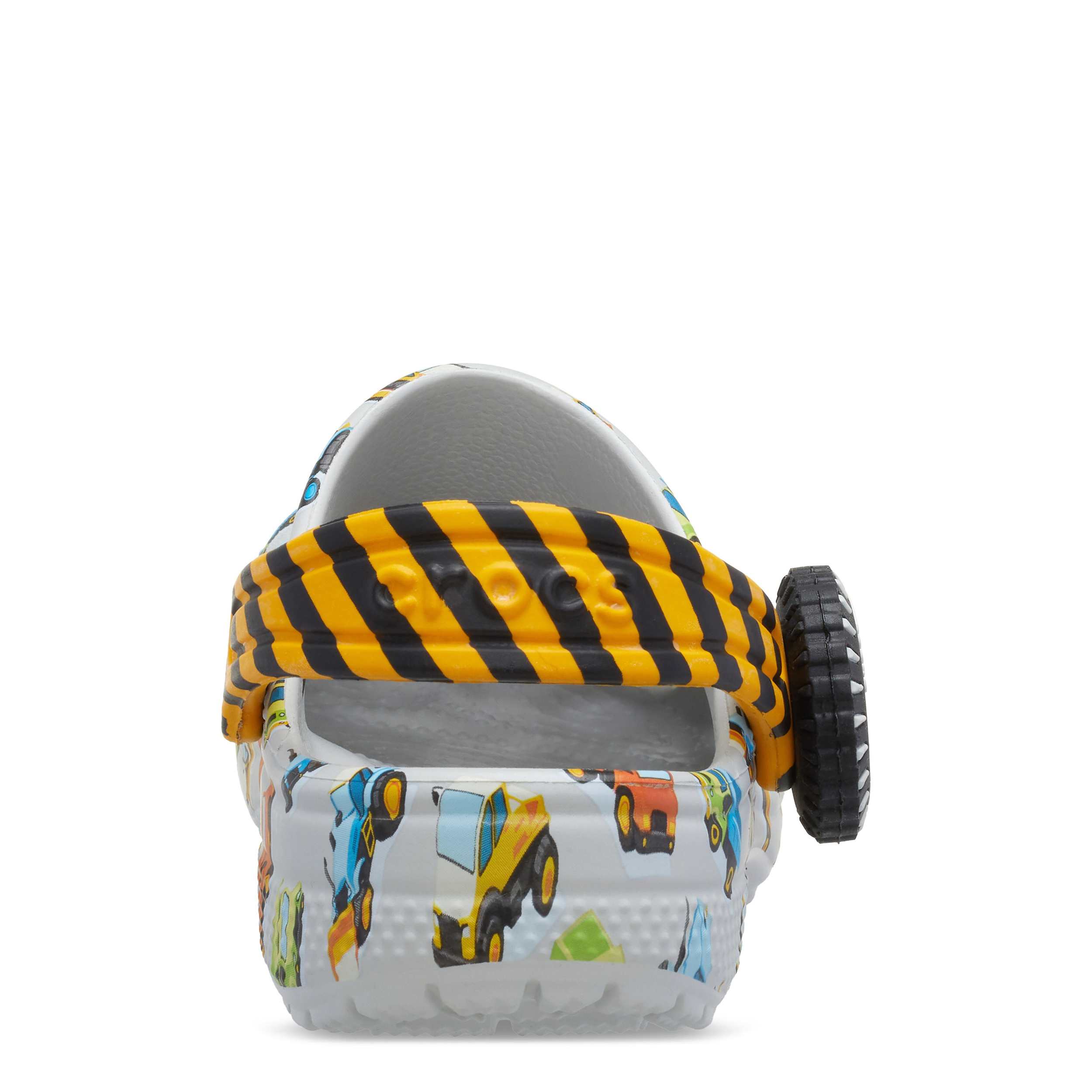 CROCS-BOYS TODDLER CLASSIC TRUCKS GRAPHIC CLOG-GREY & MULTICOLOR