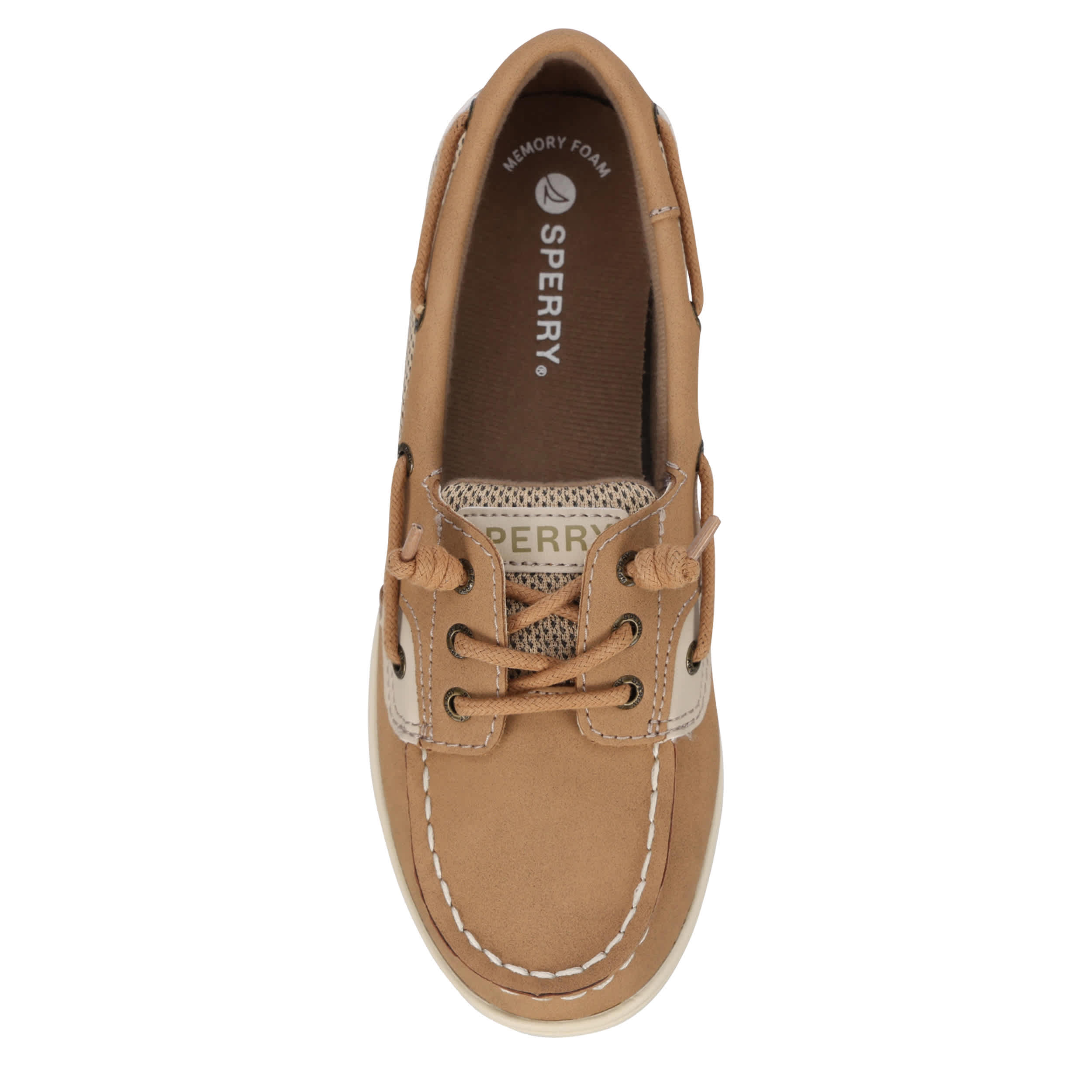 SPERRY-GIRLS LITTLE-BIG KID SHORESIDER BOAT SHOE-TAN & 