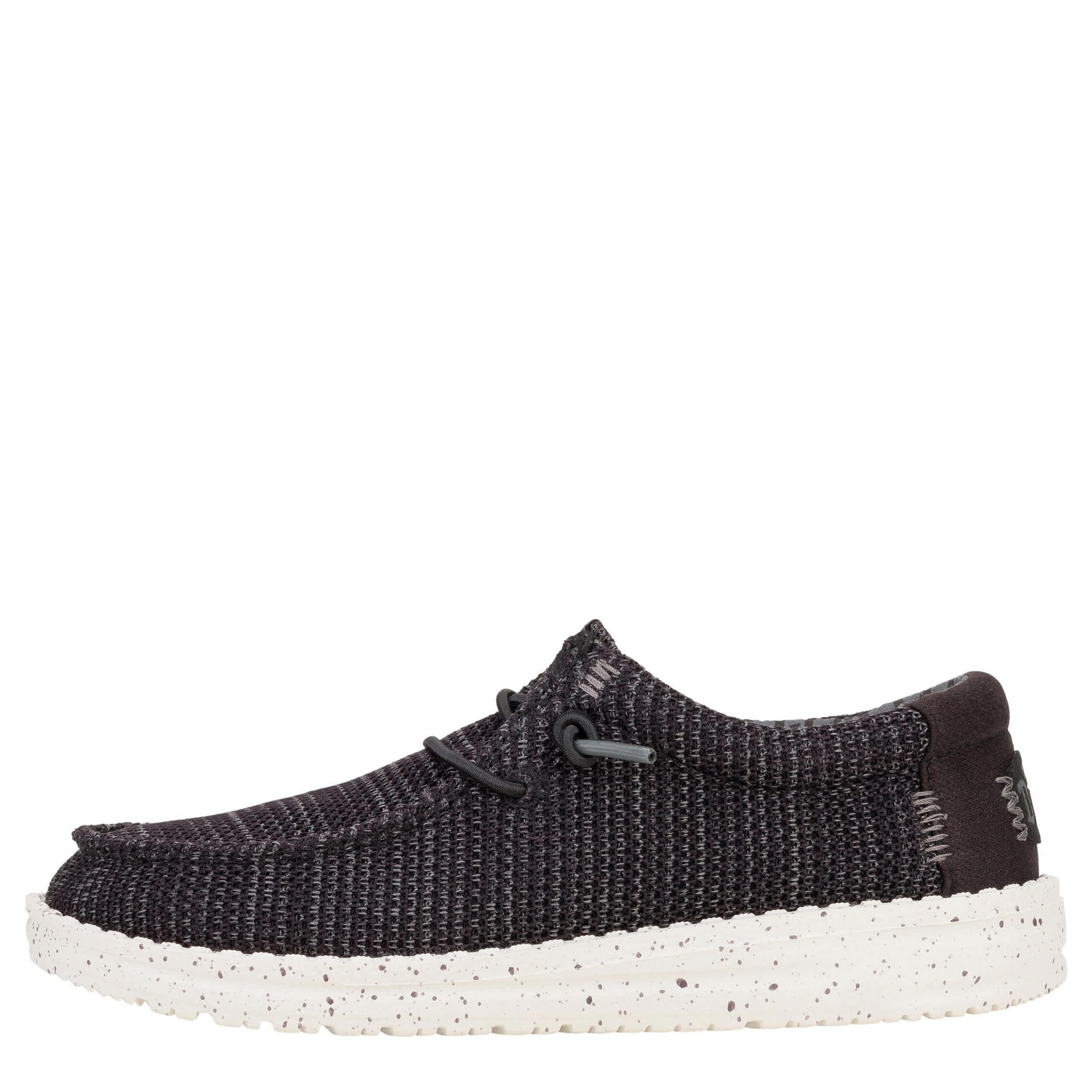 HEYDUDE-BOYS WALLY YOUTH SOX SLIP ON SNEAKER-BLACK & WHITE