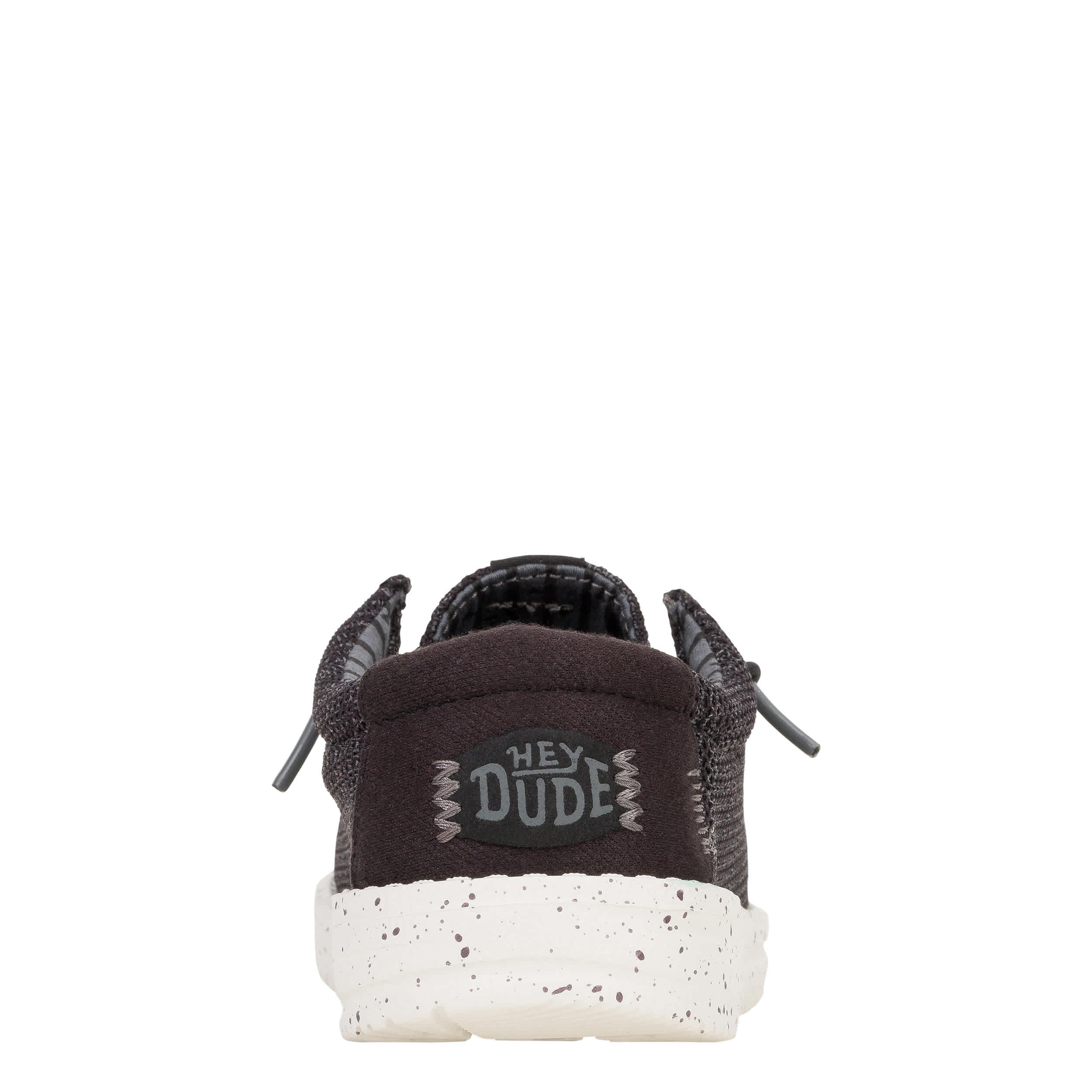 HEYDUDE-BOYS WALLY YOUTH SOX SLIP ON SNEAKER-BLACK & WHITE
