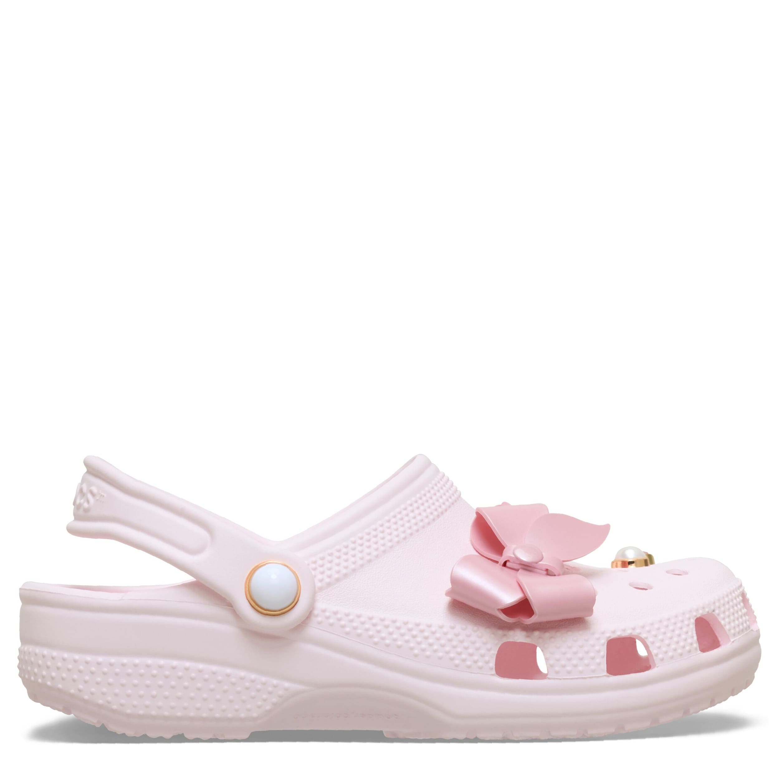 CROCS-GIRLS LITTLE-BIG KID CLASSIC  GEM CLOG-PALE PINK & 