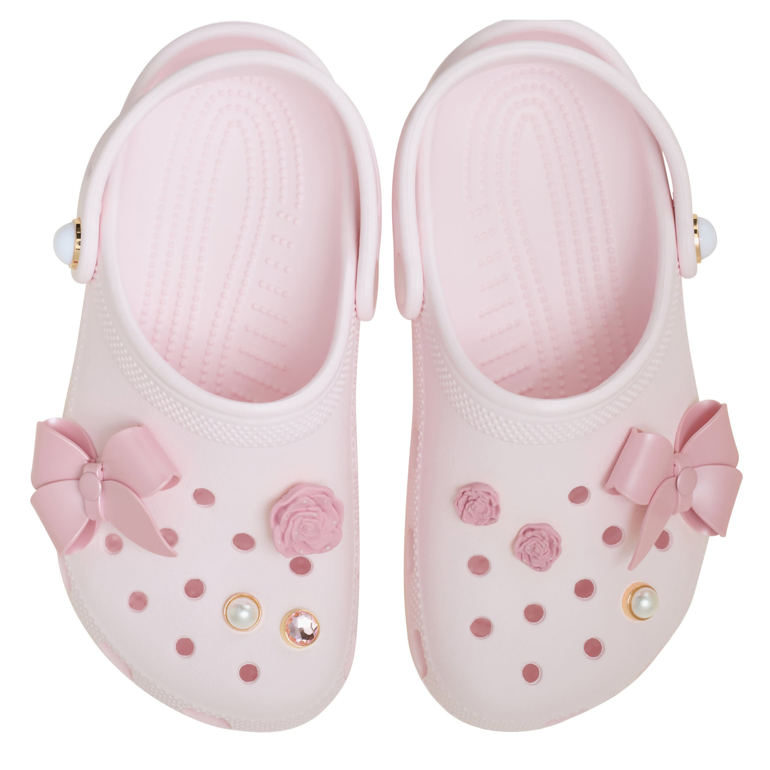 CROCS-GIRLS LITTLE-BIG KID CLASSIC  GEM CLOG-PALE PINK & 