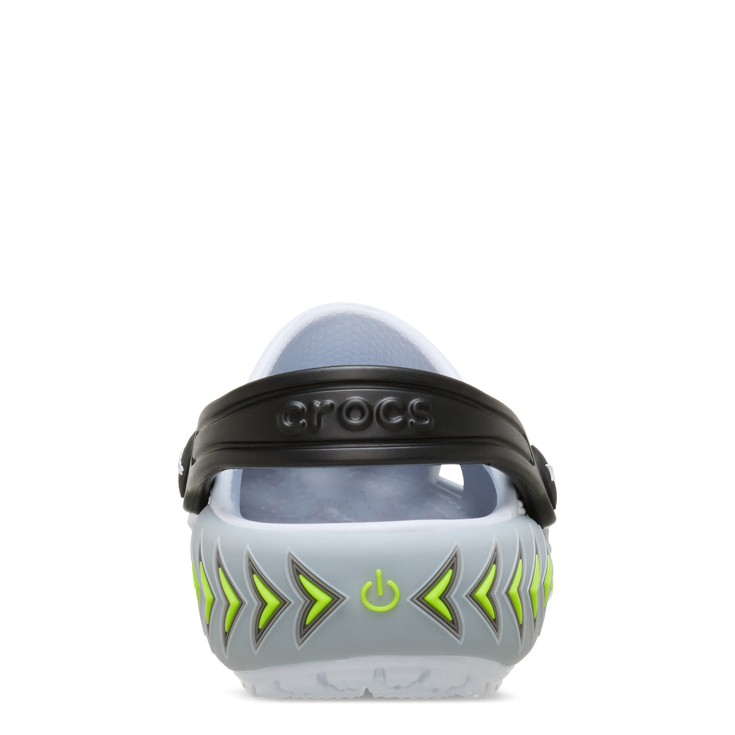 CROCS-BOYS TODDLER CLASSIC SHARKS LIGHT UP CLOG-GREY & 