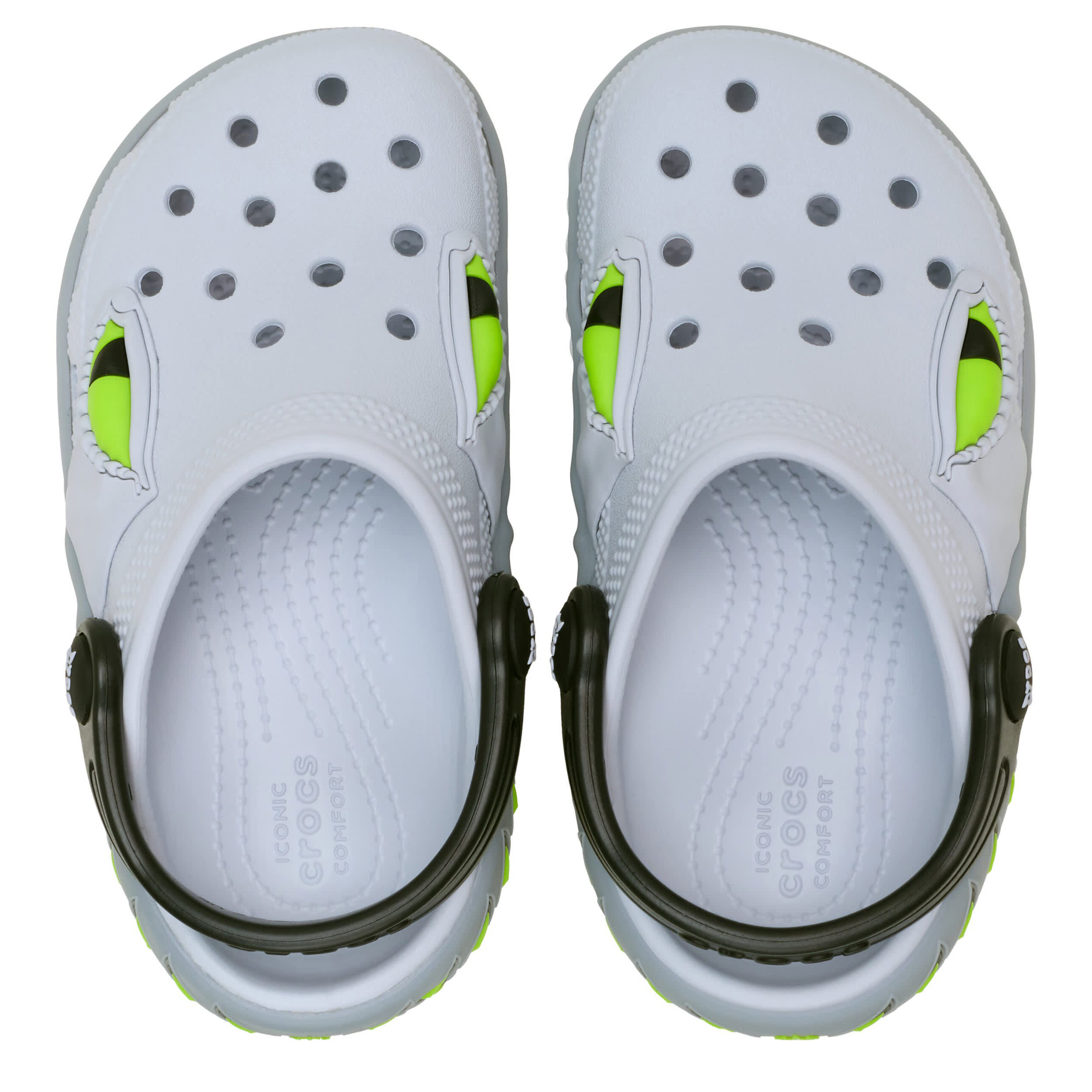 CROCS-BOYS TODDLER CLASSIC SHARKS LIGHT UP CLOG-GREY & 