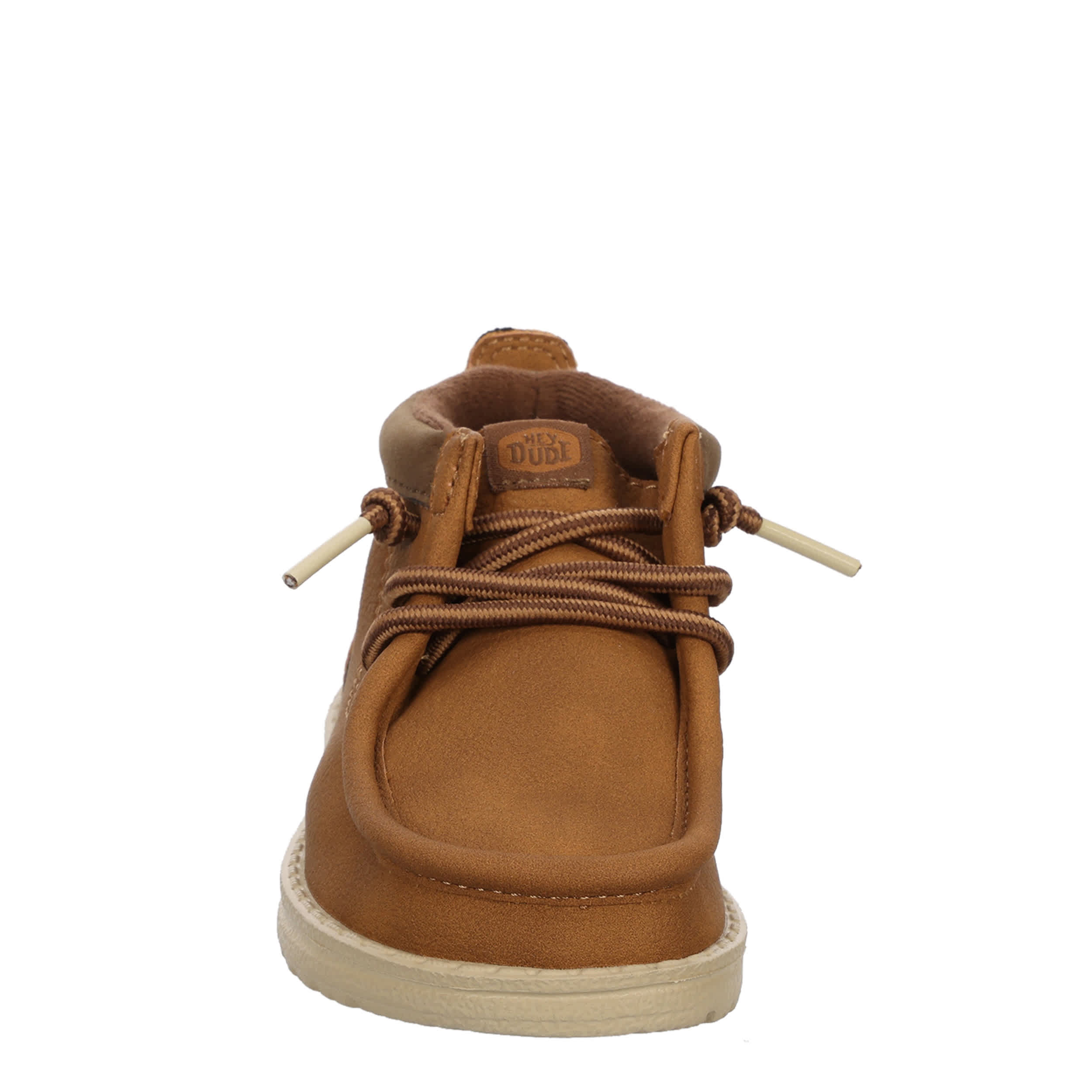 HEYDUDE-BOYS WALLY MID CLASSIC TODDLER SLIP ON SNEAKER-COGNAC & TAN