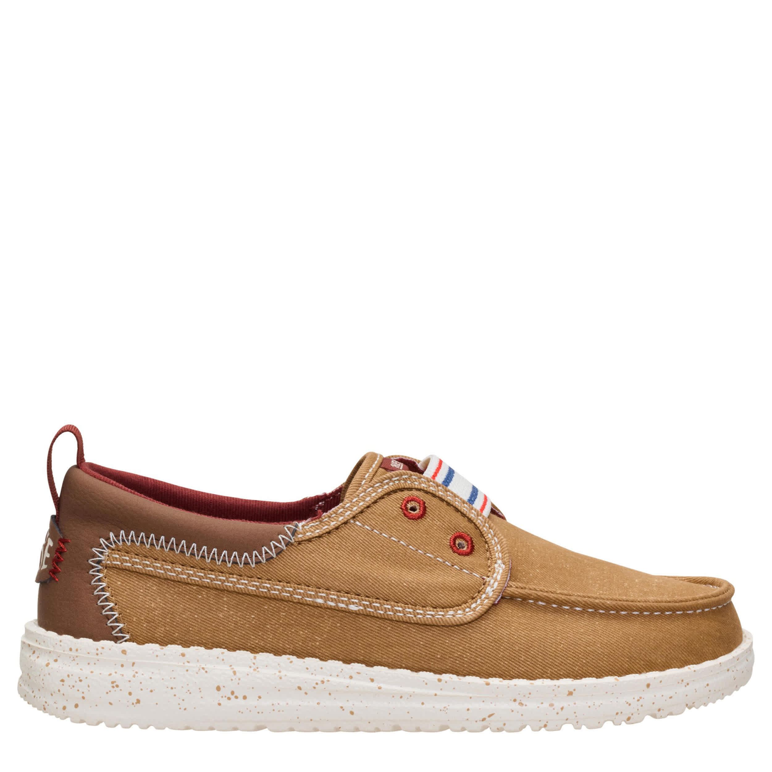 HEYDUDE-BOYS LITTLE-BIG KID WALLY CRU VARSITY SLIP ON SNEAKER-BROWN & 