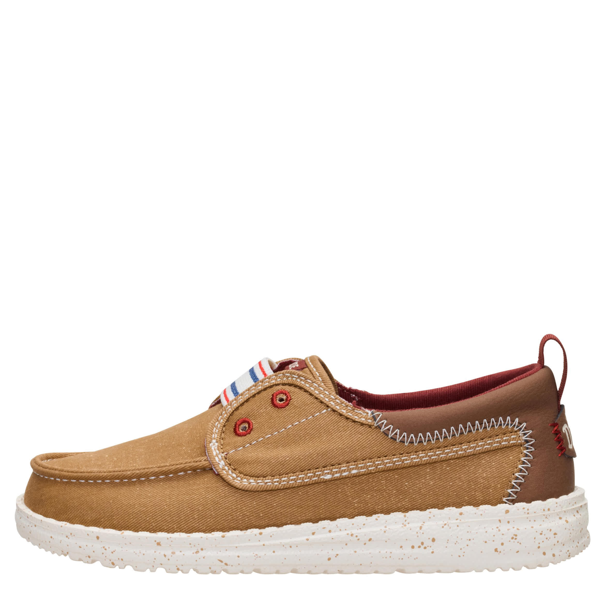 HEYDUDE-BOYS LITTLE-BIG KID WALLY CRU VARSITY SLIP ON SNEAKER-BROWN & 