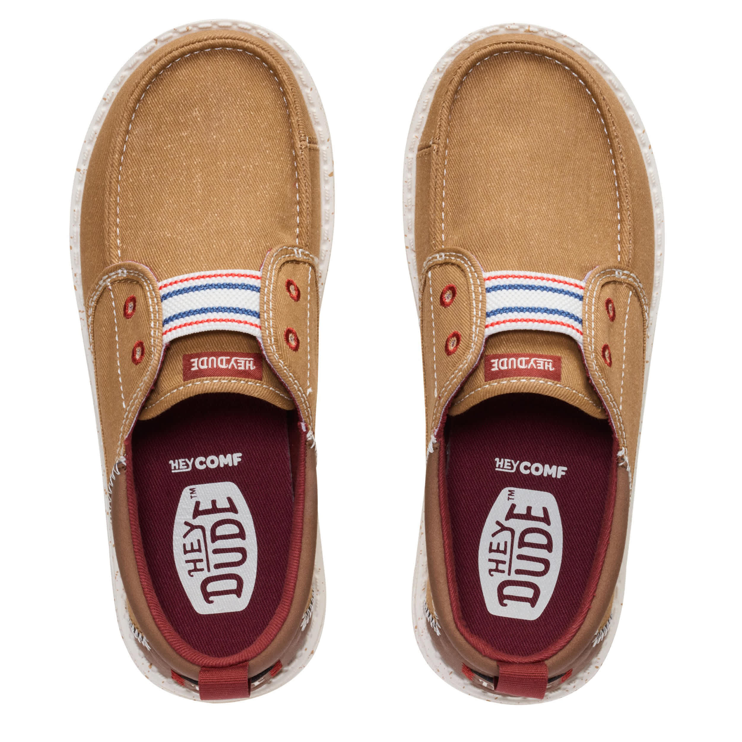 HEYDUDE-BOYS LITTLE-BIG KID WALLY CRU VARSITY SLIP ON SNEAKER-BROWN & 