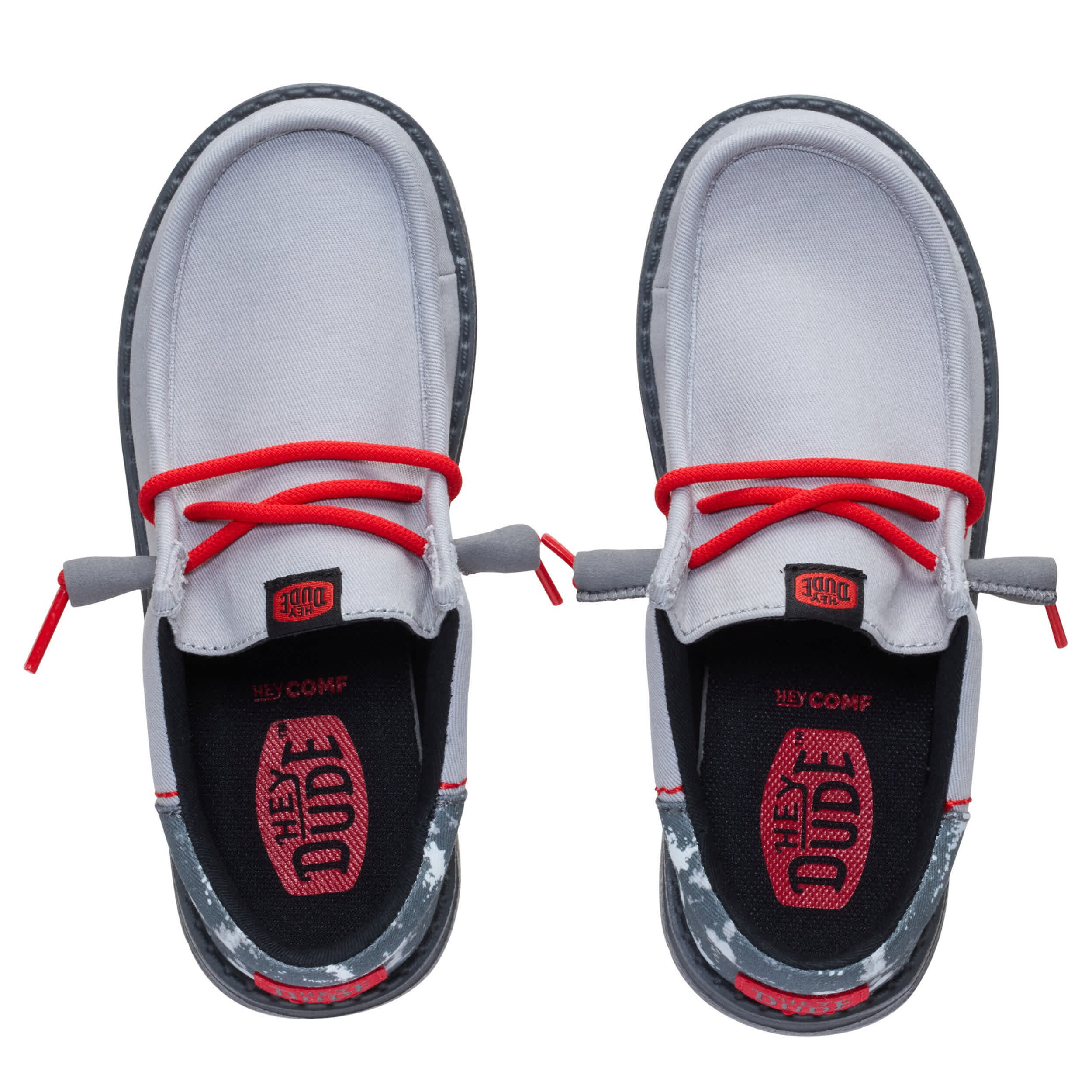 HEYDUDE-BOYS LITTLE-BIG KID WALLY YOUTH SLIP ON SNEAKER-GREY & 