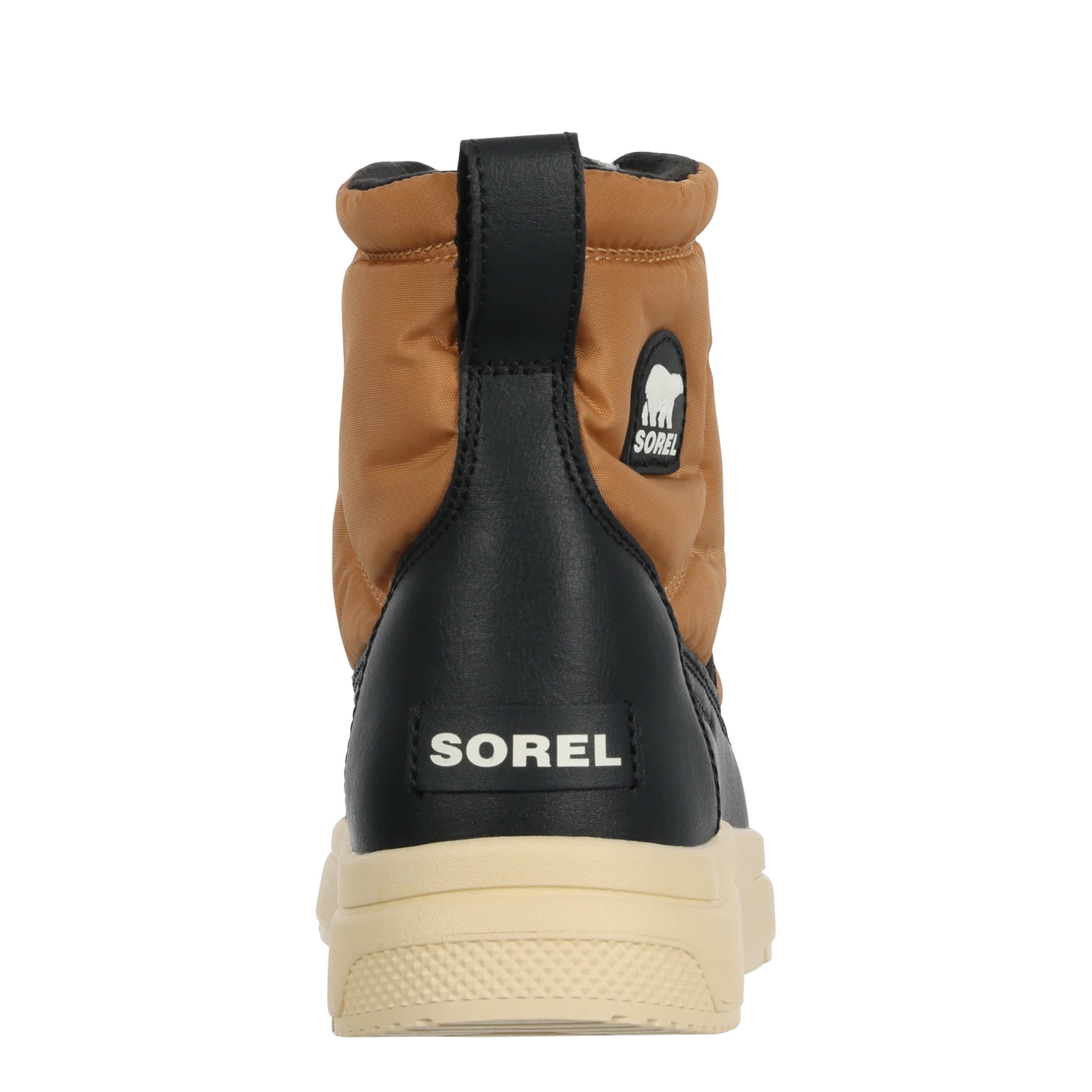 SOREL-BOYS BIG KID WHITNEY III MID WP SNOW BOOT-COGNAC & BLACK