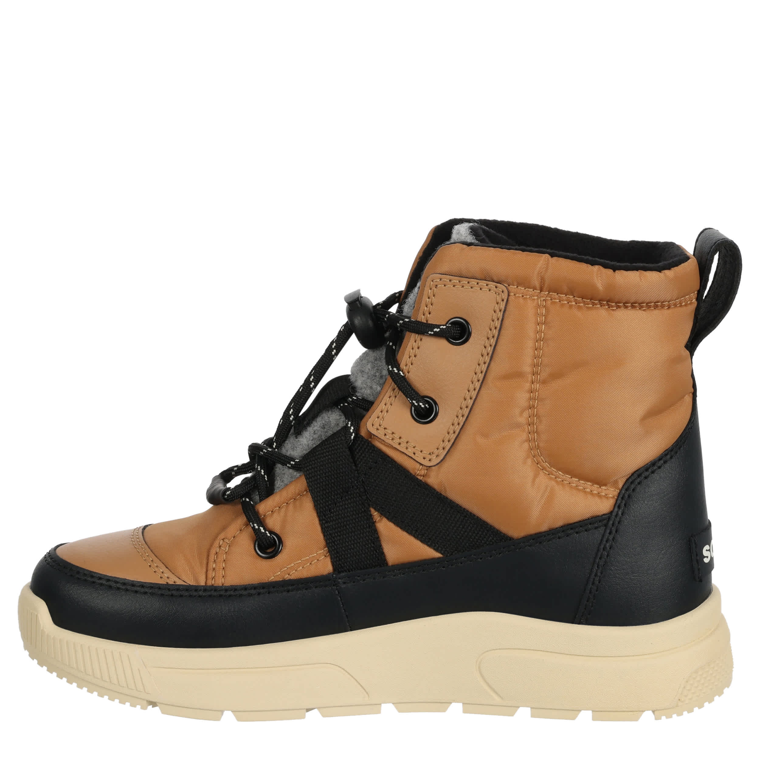 SOREL-BOYS LITTLE KID WHITNEY III MID WP SNOW BOOT-COGNAC & BLACK