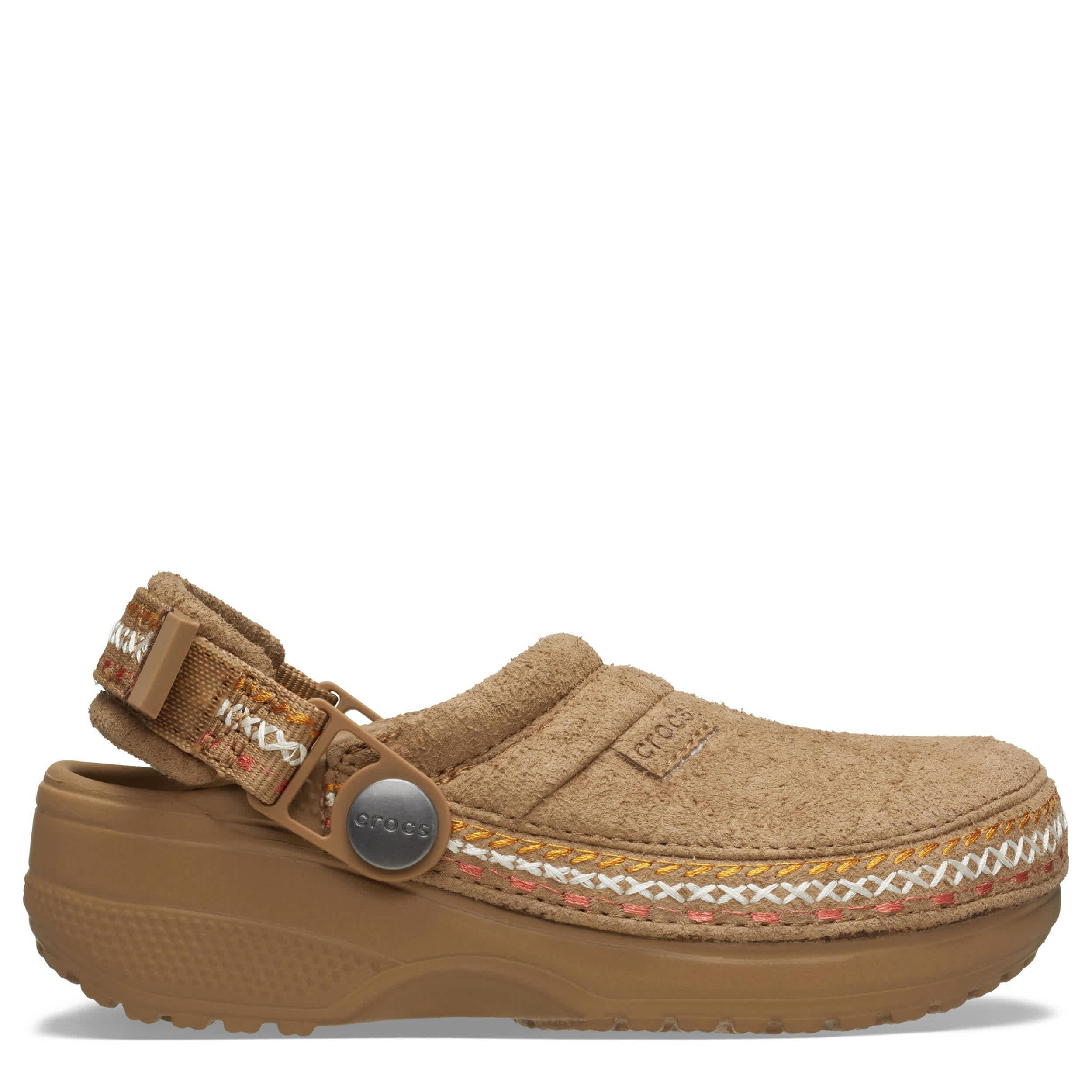 CROCS-GIRLS LITTLE-BIG KID CRAFTED VEGAN SUEDE CLOG-BROWN & 