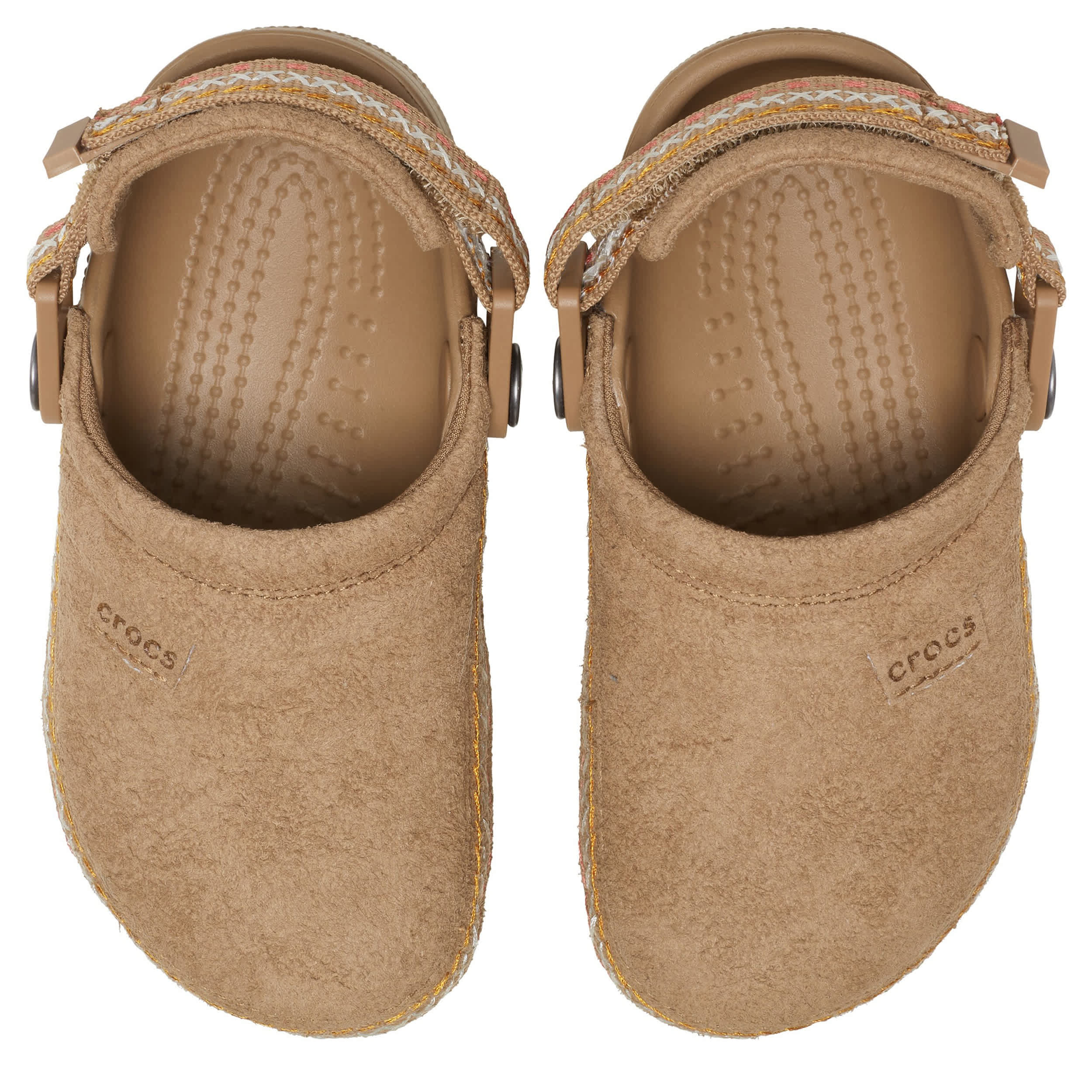 CROCS-GIRLS LITTLE-BIG KID CRAFTED VEGAN SUEDE CLOG-BROWN & 