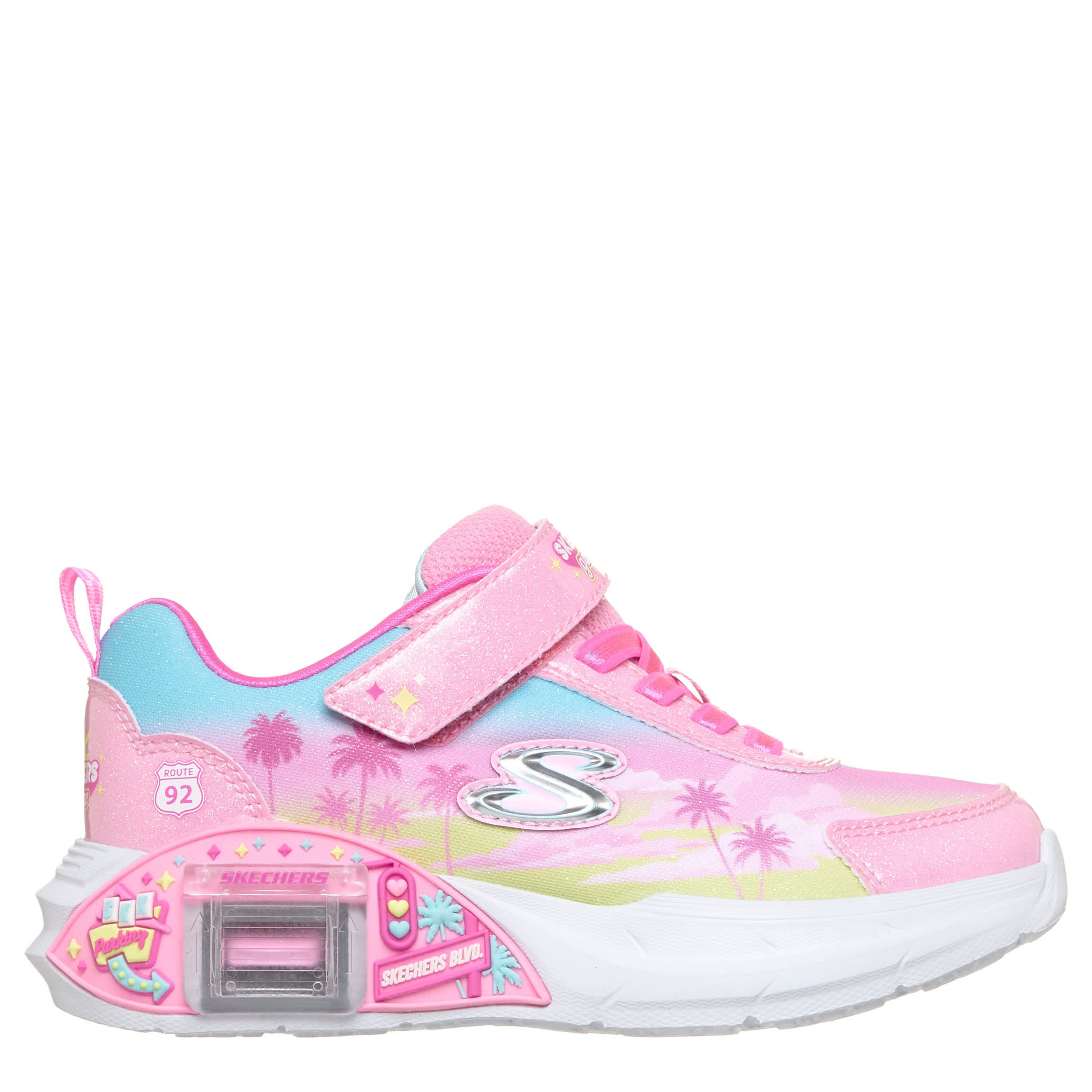 SKECHERS-GIRLS LITTLE-BIG KID GARAGE SNEAKER-PINK & MULTICOLOR