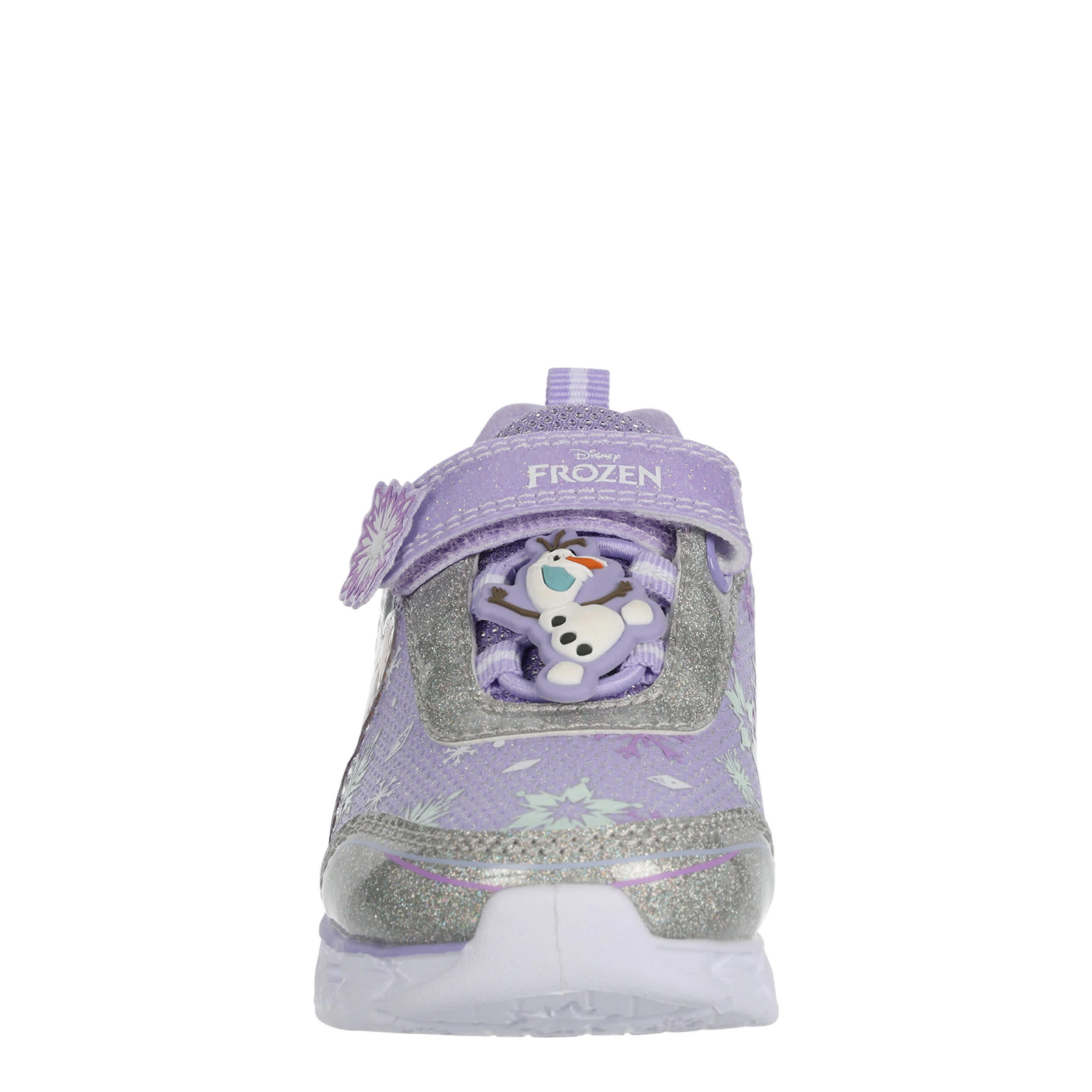 DISNEY-GIRLS TODDLER-LITTLE KID FROZEN LIGHT UP SNEAKER-PURPLE & SILVER