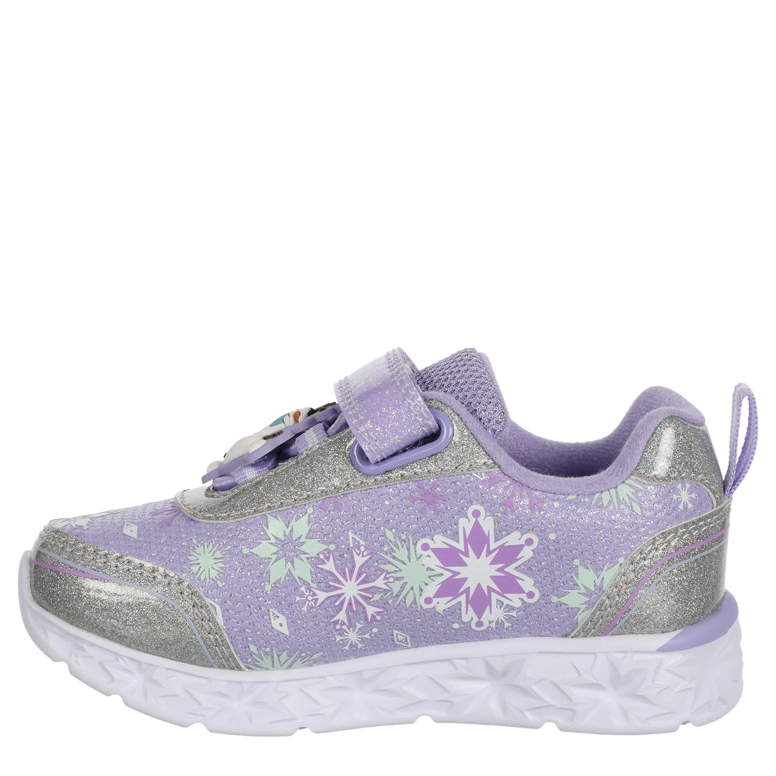 DISNEY-GIRLS TODDLER-LITTLE KID FROZEN LIGHT UP SNEAKER-PURPLE & SILVER