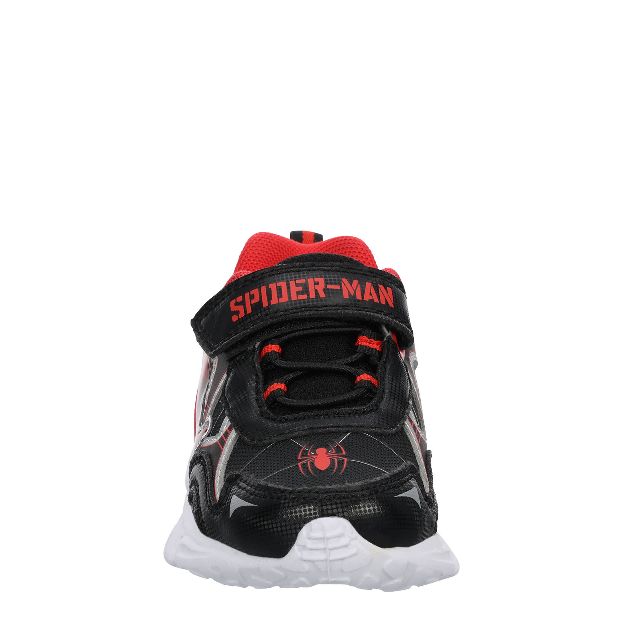 SPIDERMAN-BOYS TODDLER-LITTLE KID SPIDERMAN LIGHT UP SNEAKER-BLACK & RED