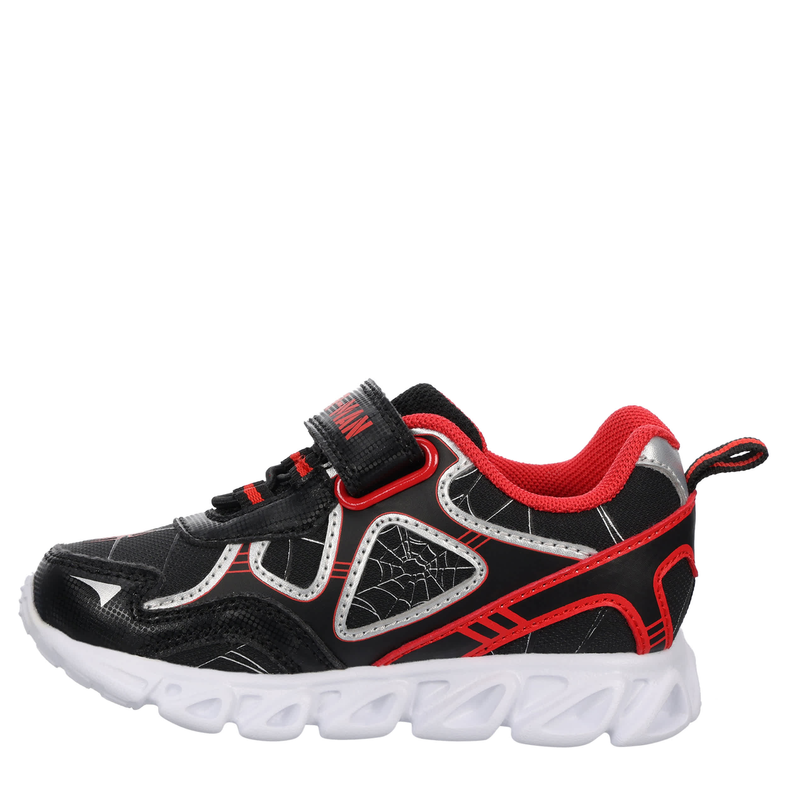 SPIDERMAN-BOYS TODDLER-LITTLE KID SPIDERMAN LIGHT UP SNEAKER-BLACK & RED
