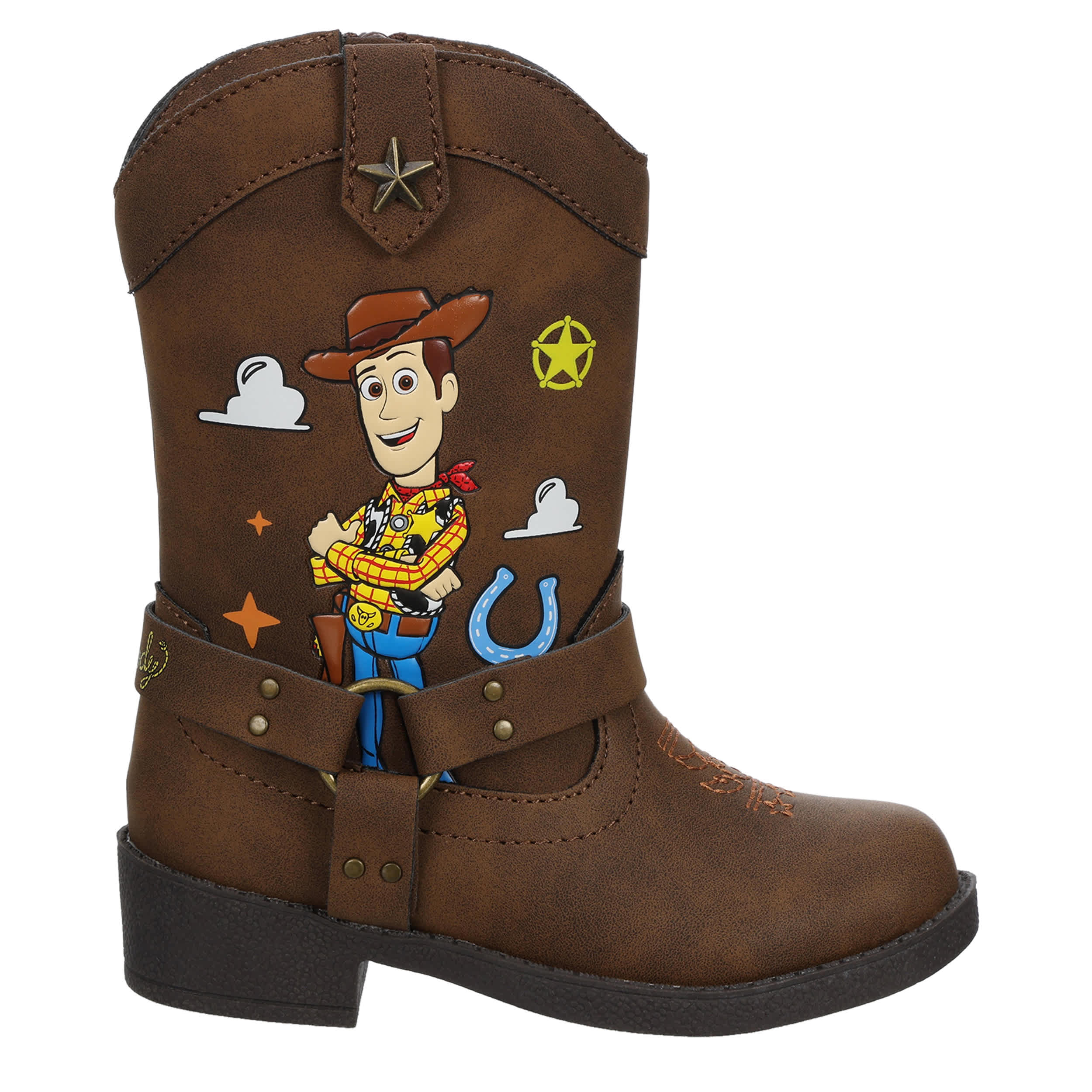DISNEY-BOYS TODDLER-LITTLE KID TOY STORY WESTERN BOOT-BROWN & MULTICOLOR