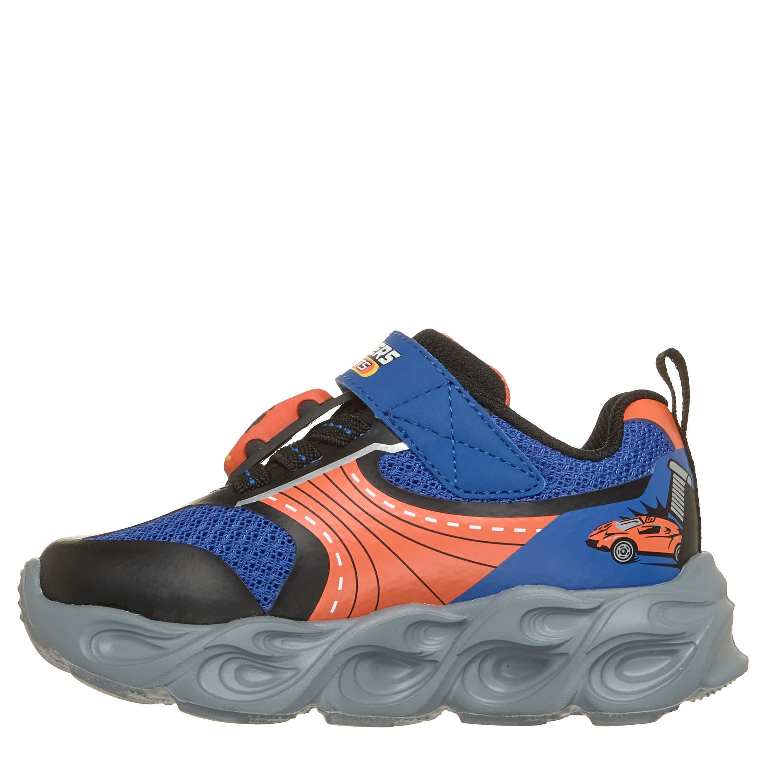 SKECHERS-BOYS TODDLER GARAGE SNEAKER-BLUE & ORANGE