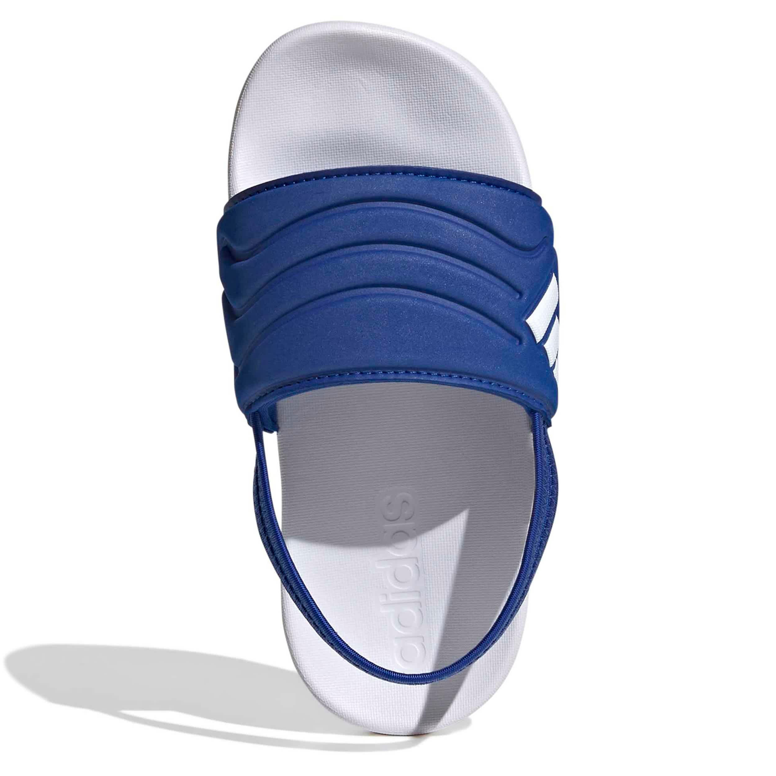 ADIDAS-BOYS BIG LITTLE KID ADILETTE ESTRAP 2.0 SLIDE-BLUE & WHITE