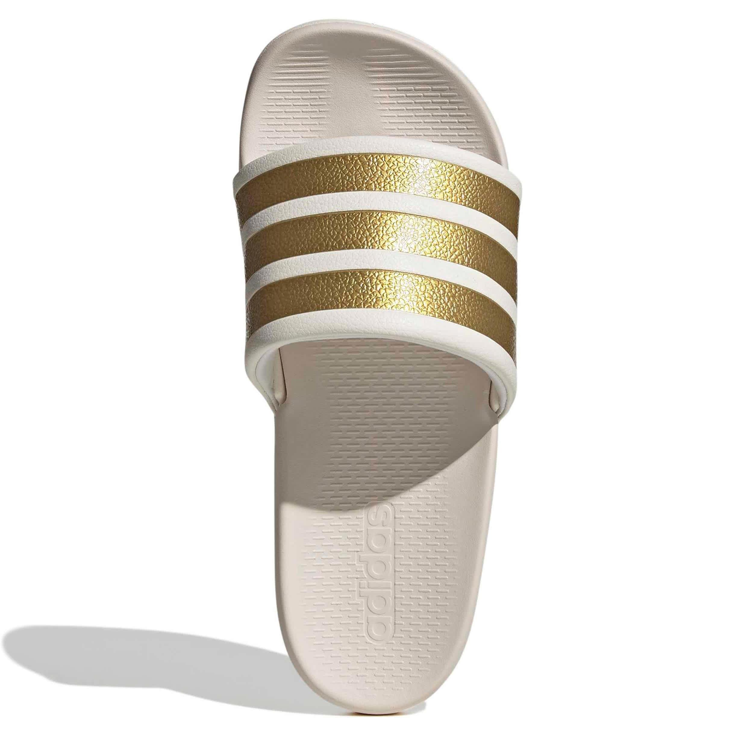 ADIDAS-GIRLS BIG LITTLE KID ADILETTE COMFORT 2.0  SLIDE-OFF WHITE & GOLD