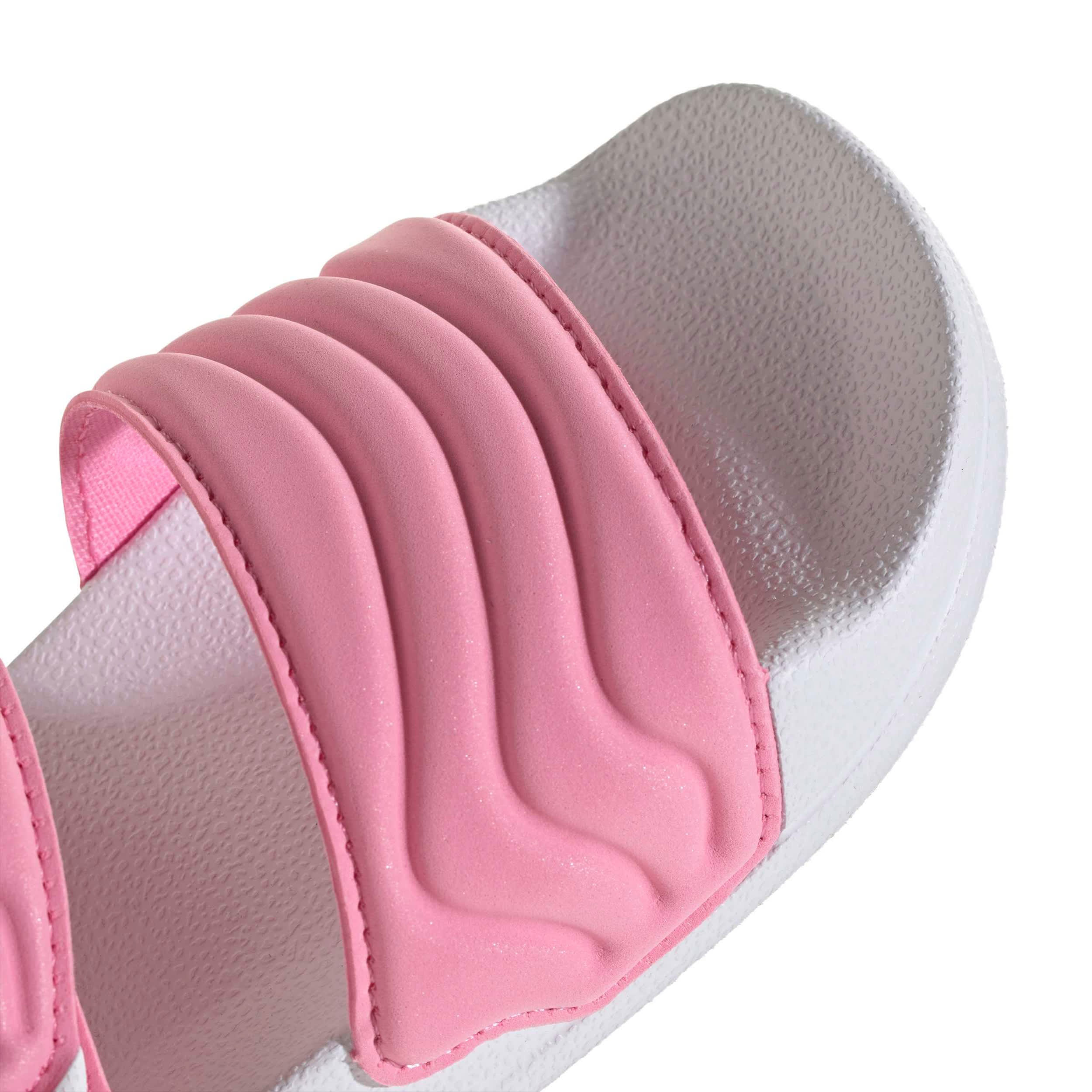 ADIDAS-GIRLS BIG LITTLE KID ADILETTE 2 SANDAL-PINK & WHITE