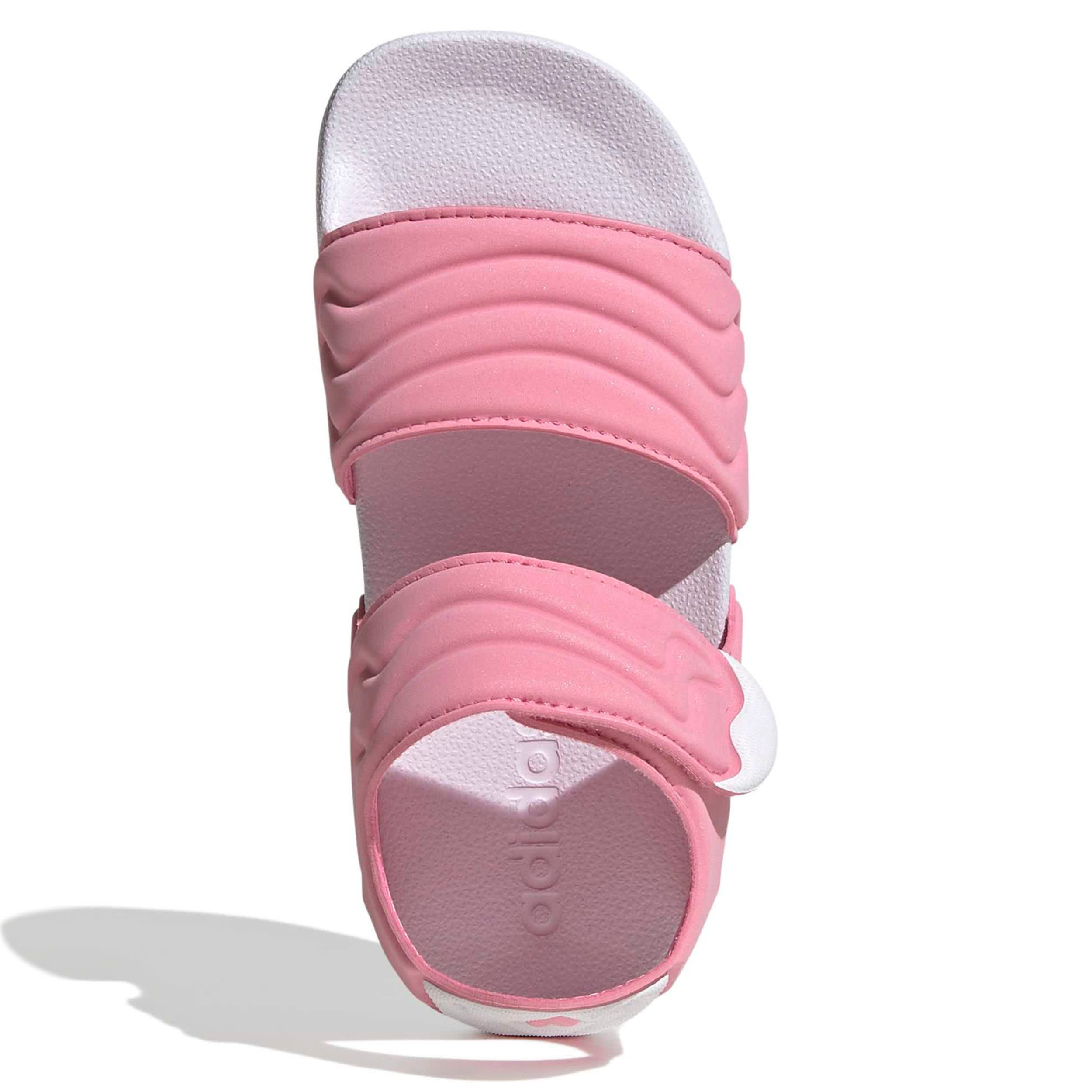 ADIDAS-GIRLS BIG LITTLE KID ADILETTE 2 SANDAL-PINK & WHITE
