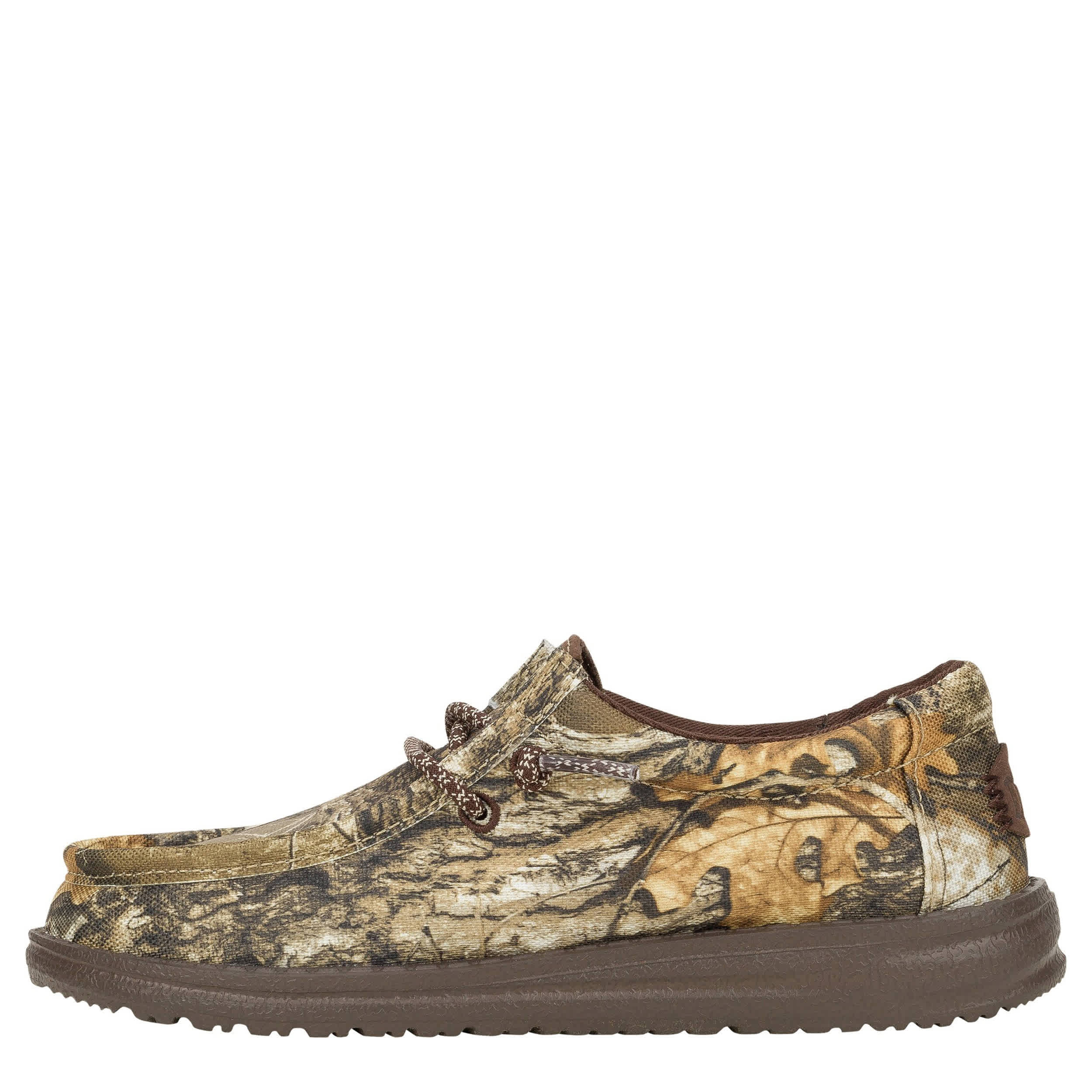 HEYDUDE-BOYS WALLY YOUTH REAL TREE SLIP ON SNEAKER-GREEN & BROWN