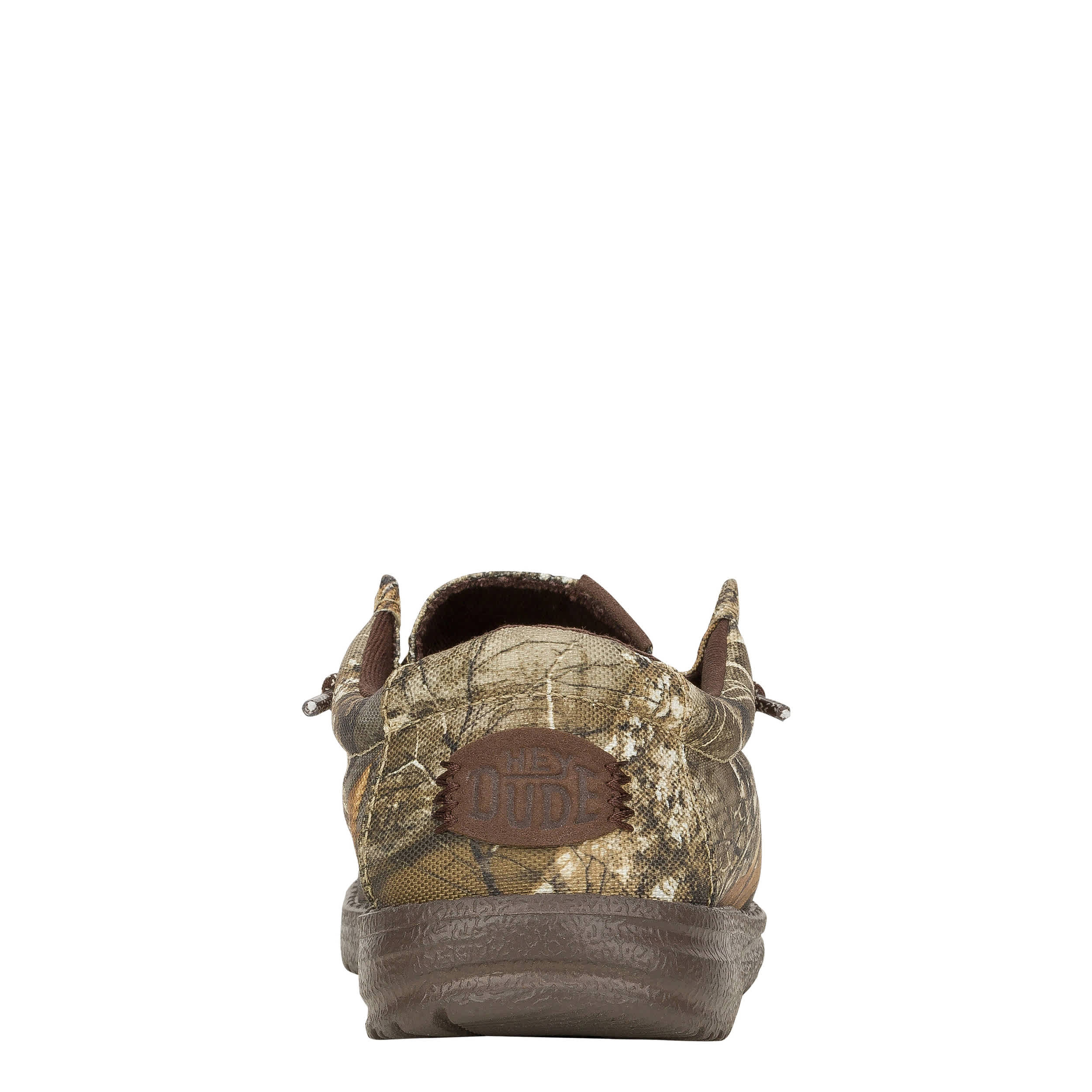 HEYDUDE-BOYS WALLY YOUTH REAL TREE SLIP ON SNEAKER-GREEN & BROWN