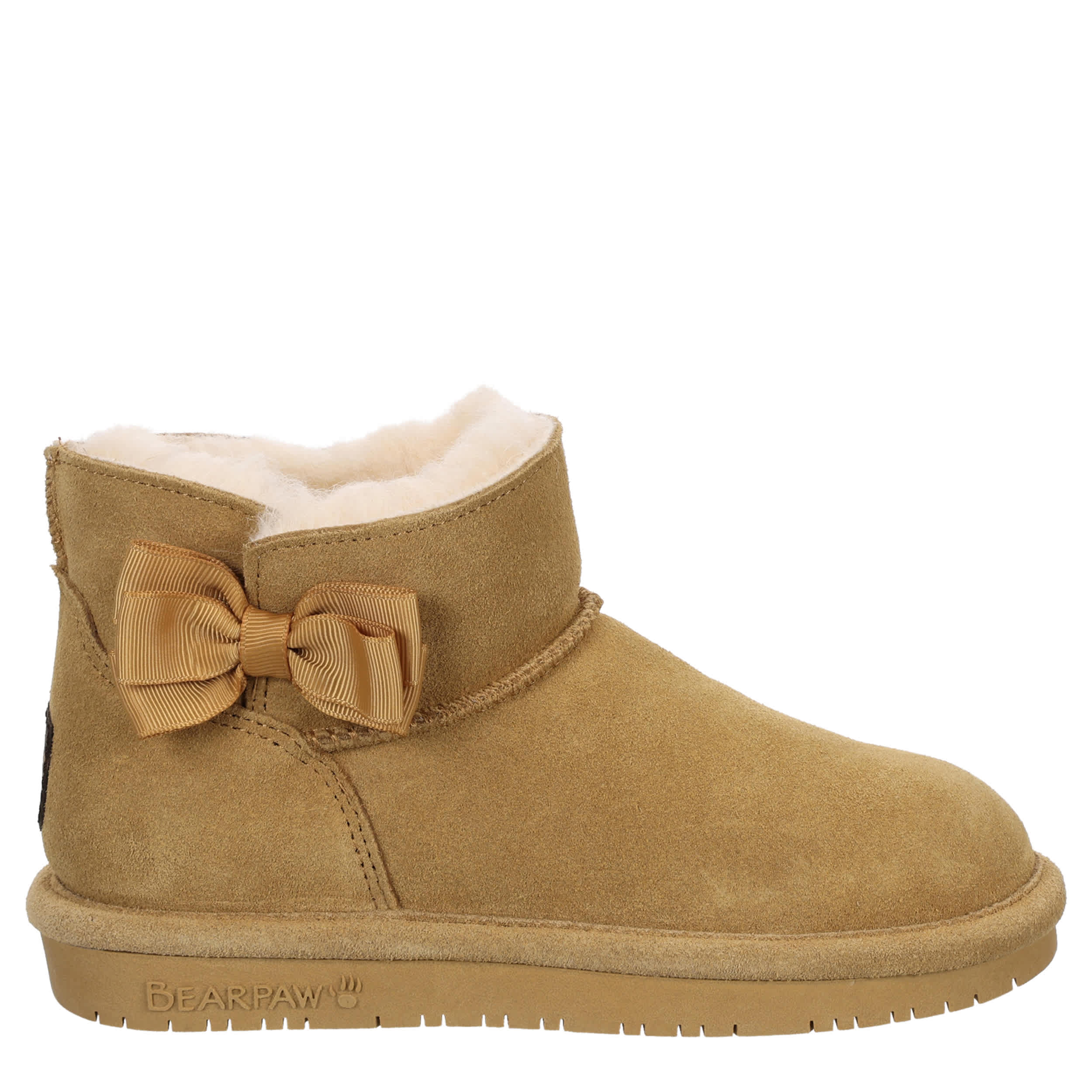 BEARPAW-GIRLS LITTLE-BIG KID SAIGE YOUTH FUR BOOT-TAN & 