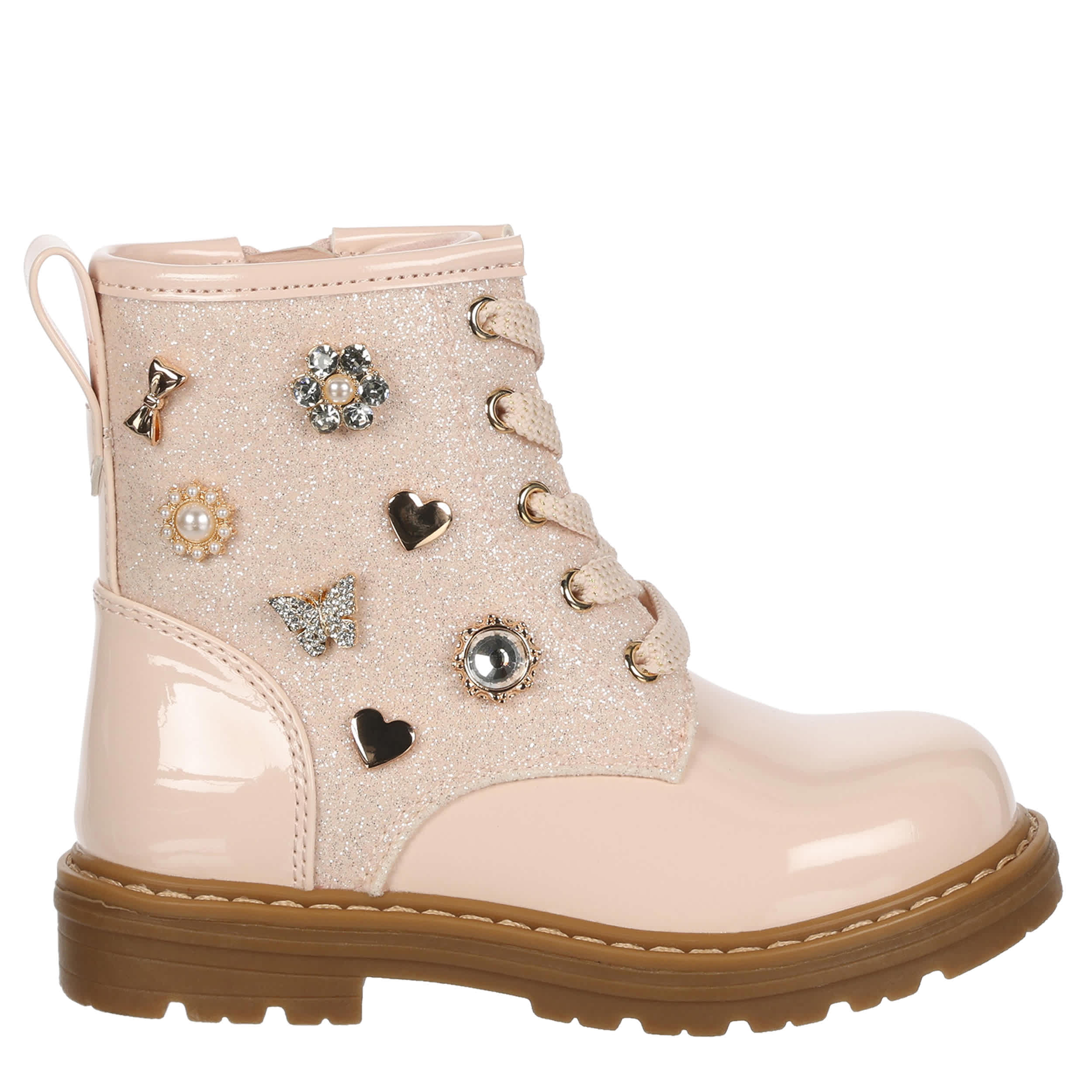CUPCAKE COUTURE-GIRLS TODDLER-LITTLE KID LIL DECOR COMBAT BOOT-PINK & 