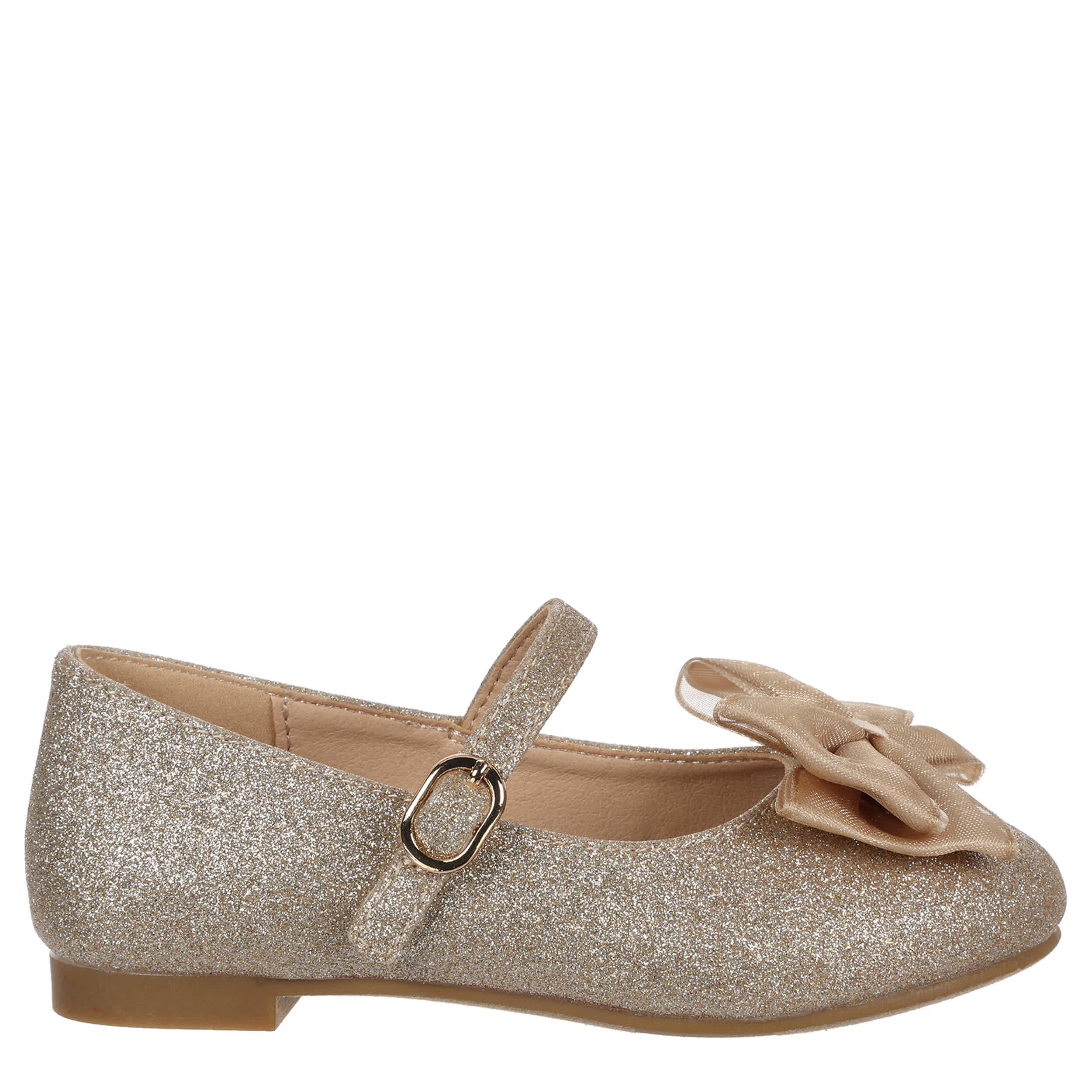 CUPCAKE COUTURE-GIRLS TODDLER- LITTLE KID TRULY BOWTIFUL FLAT-CHAMPAGNE & 