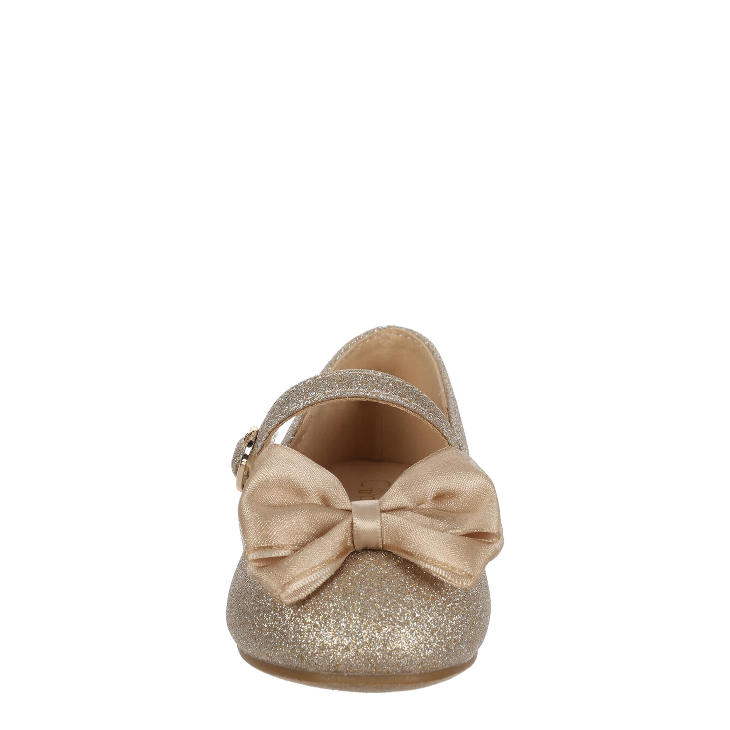 CUPCAKE COUTURE-GIRLS TODDLER- LITTLE KID TRULY BOWTIFUL FLAT-CHAMPAGNE & 