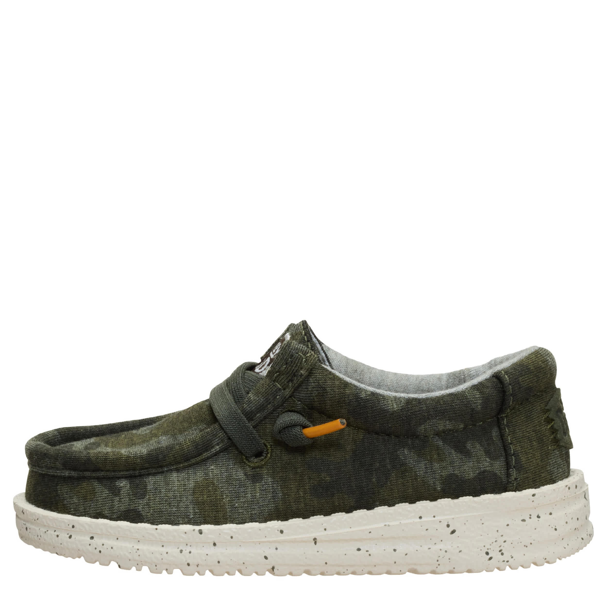 HEYDUDE-BOYS WALLY TODDLER SLIP ON SNEAKER-GREEN & BROWN