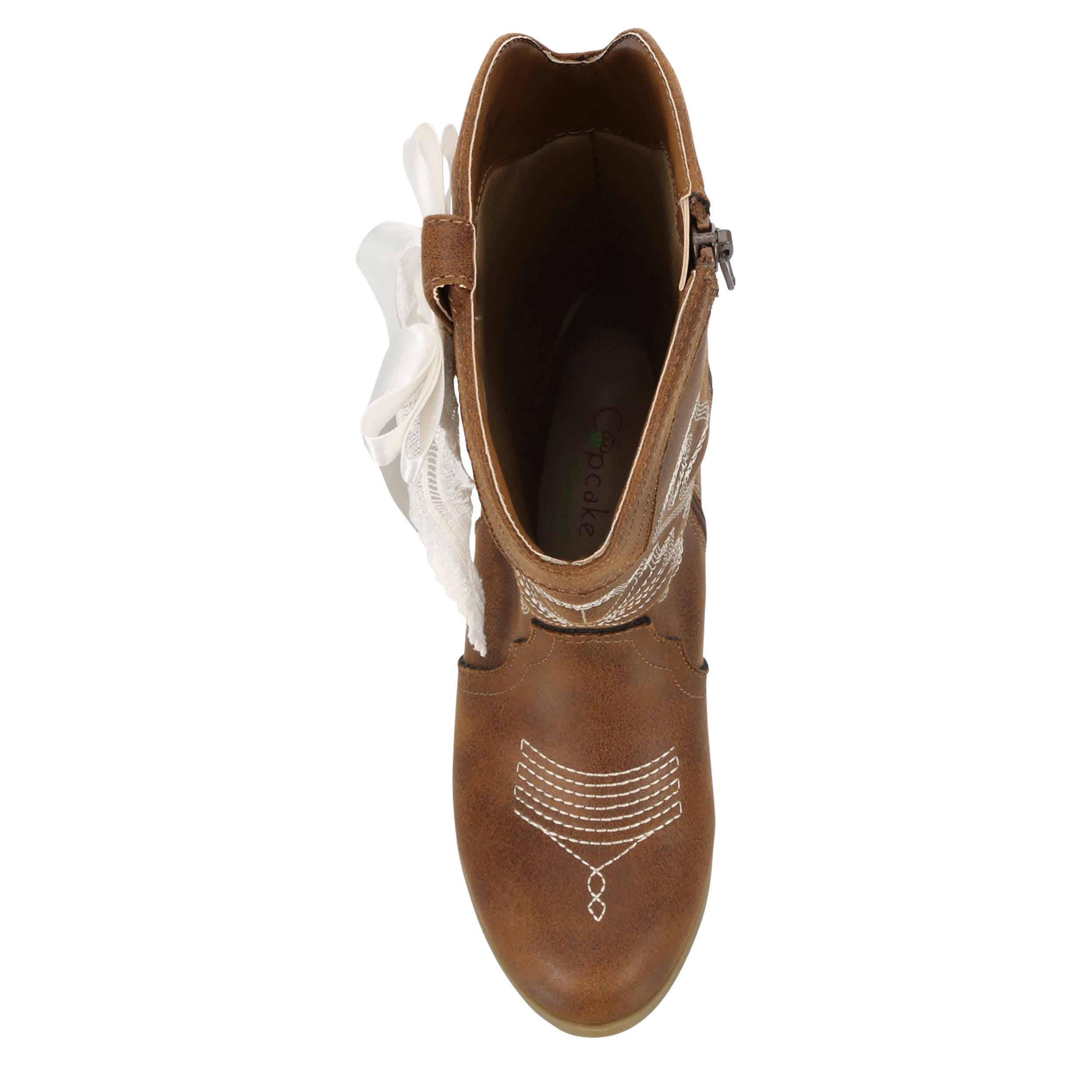 CUPCAKE COUTURE-GIRLS LITTLE-BIG KID BETHY BOW WESTERN BOOT-BROWN & 