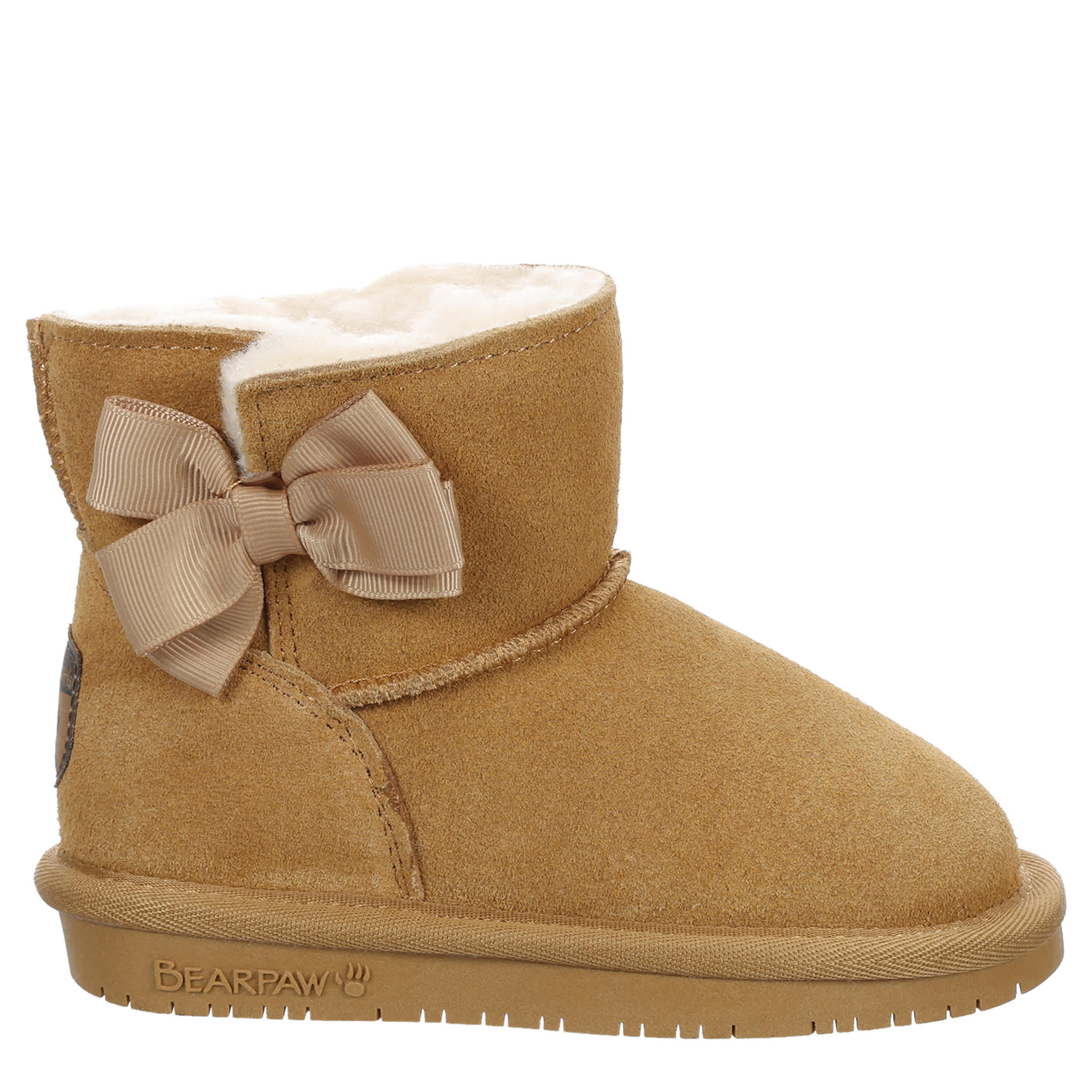BEARPAW-GIRLS TODDLER-LITTLE KID SAIGE FUR BOOT-TAN & 