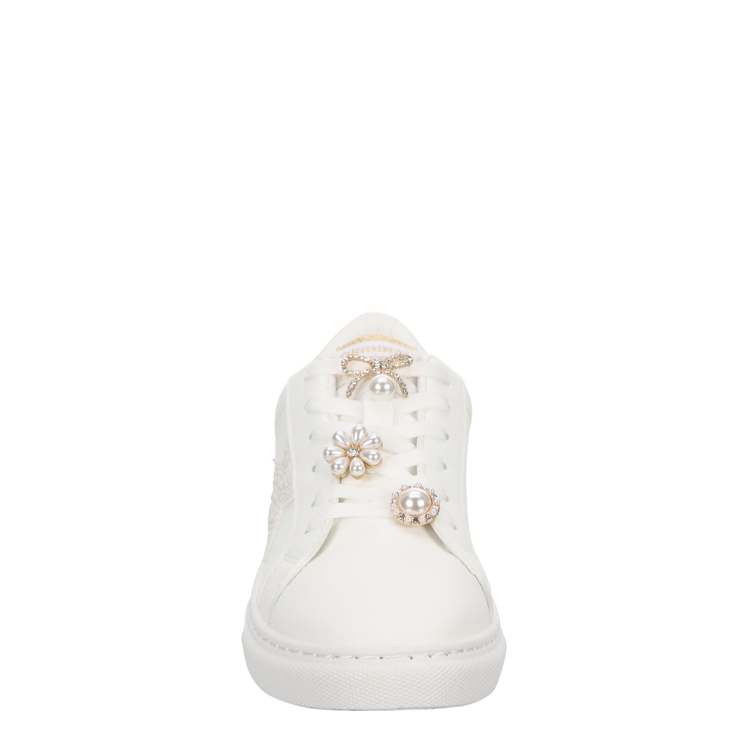 Vintage Havana-GIRLS LITTLE-BIG KID DORA SNEAKER-WHITE & GOLD