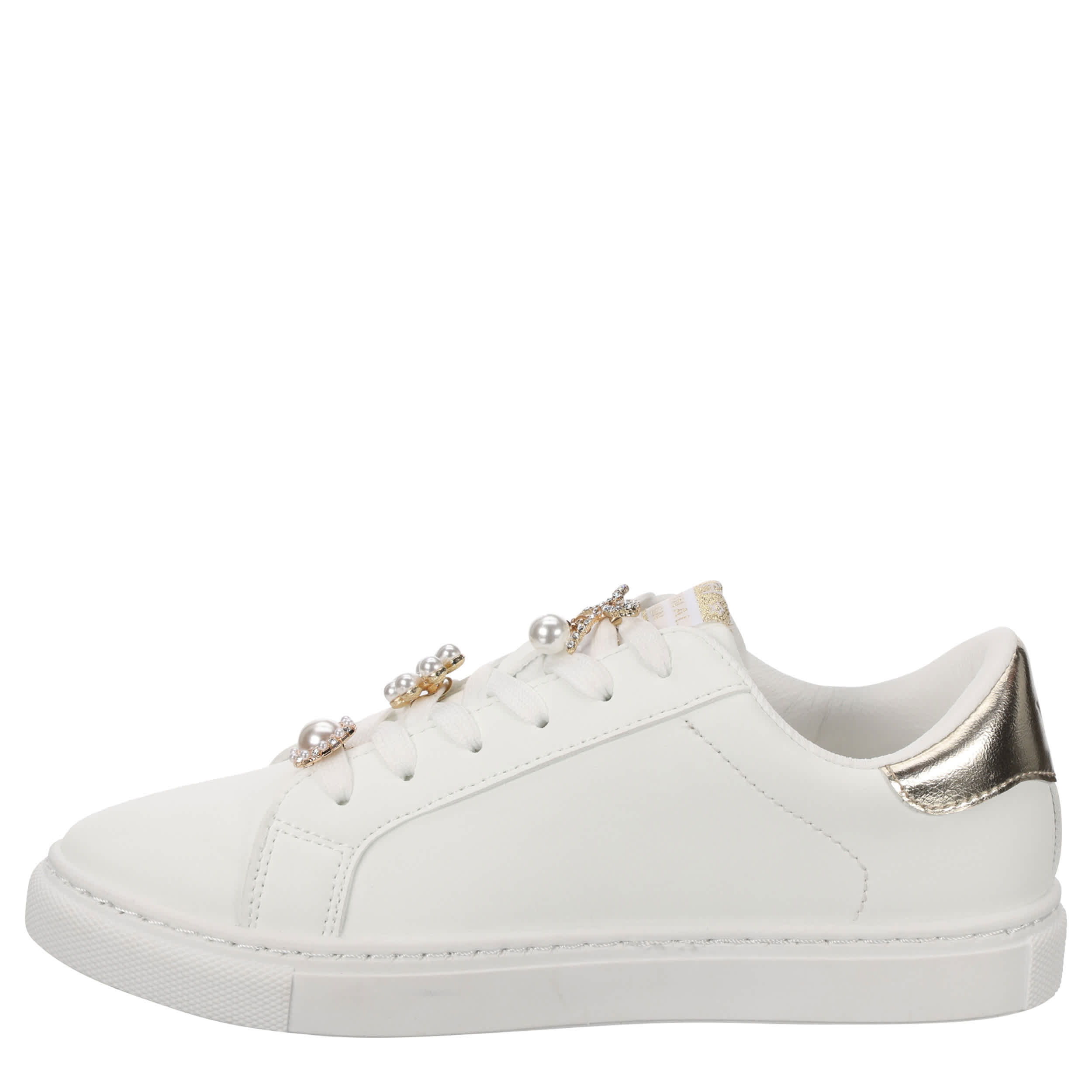 Vintage Havana-GIRLS LITTLE-BIG KID DORA SNEAKER-WHITE & GOLD