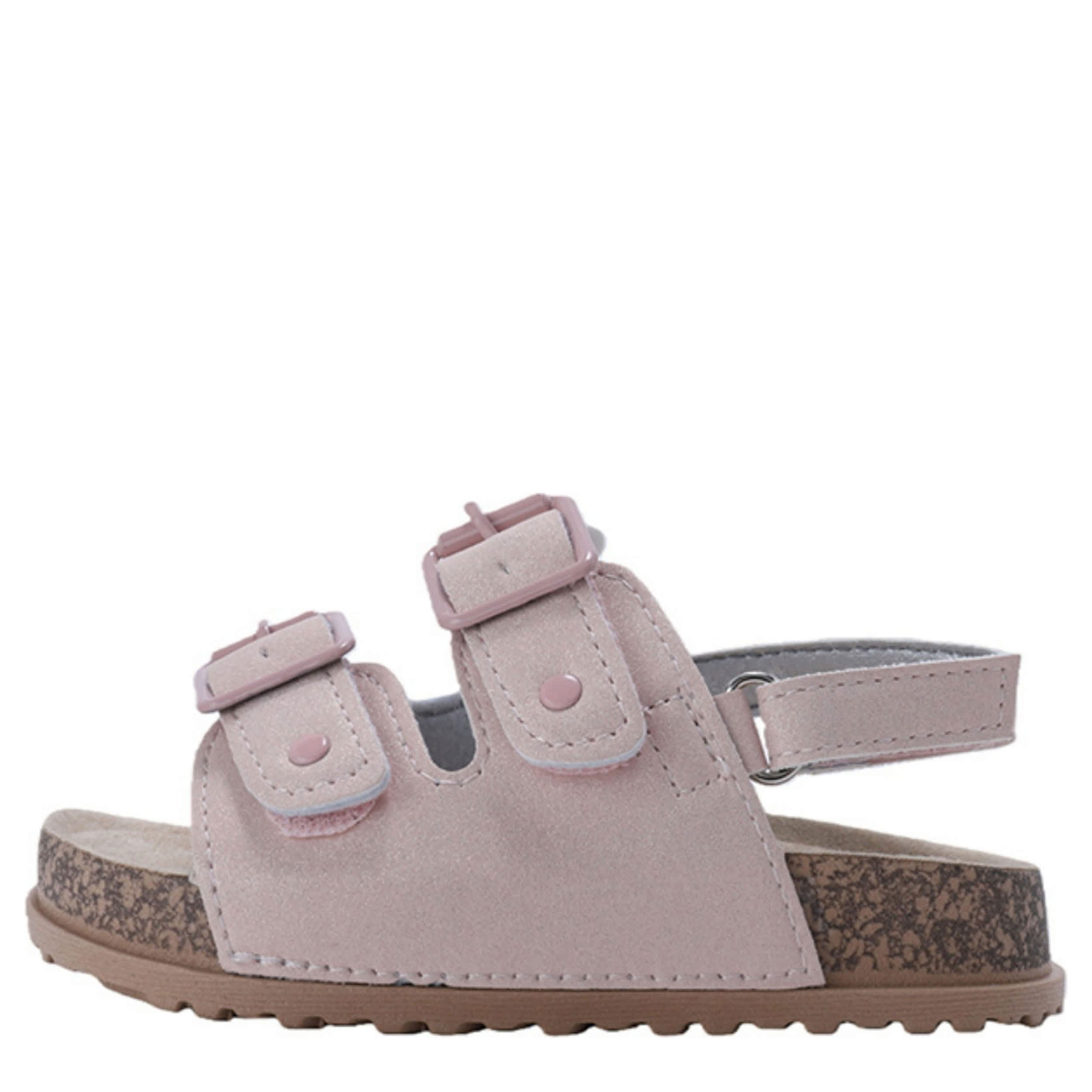 BEBE-GIRLS INFANT-TODDLER FOOTBED SANDAL-PALE PINK & 