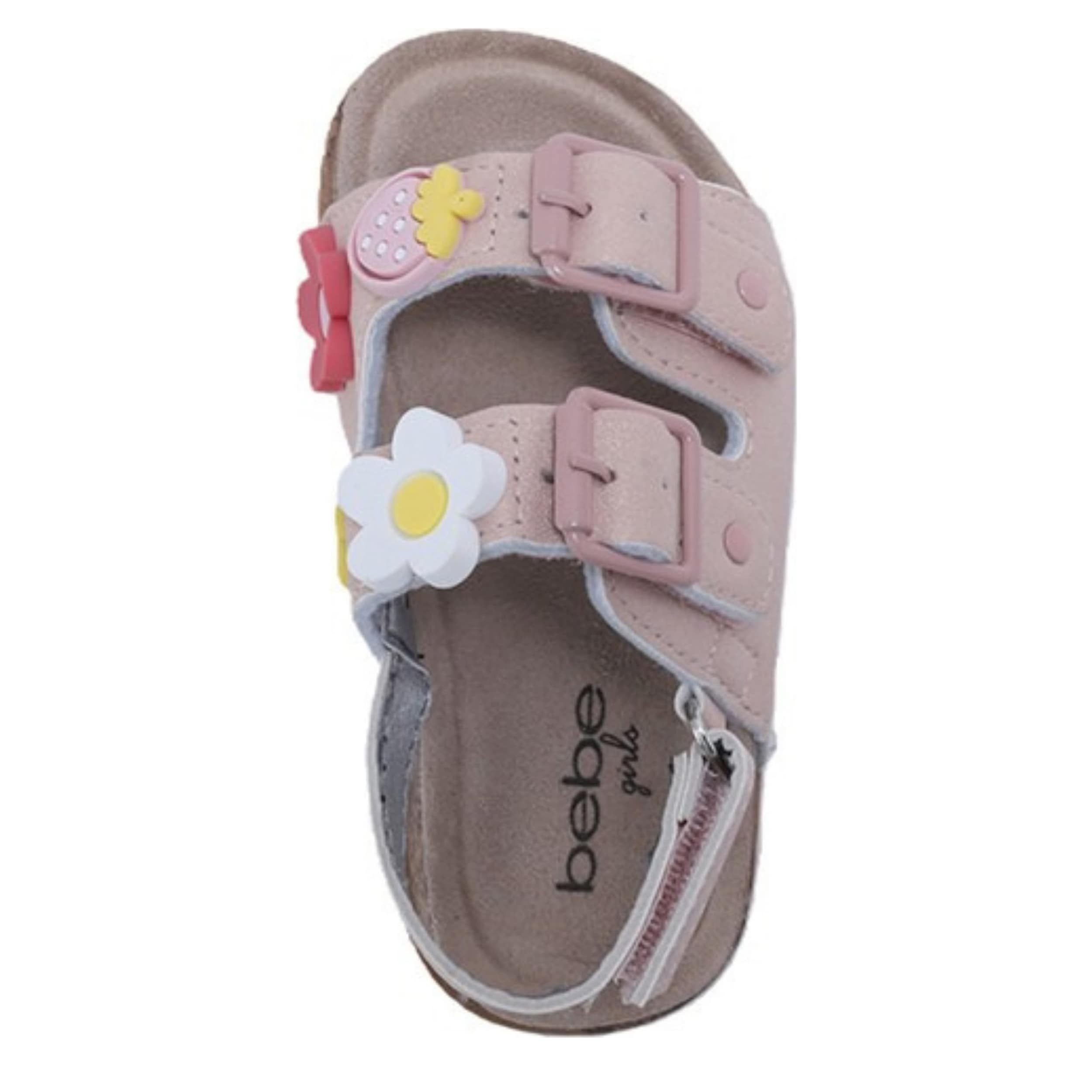 BEBE-GIRLS INFANT-TODDLER FOOTBED SANDAL-PALE PINK & 