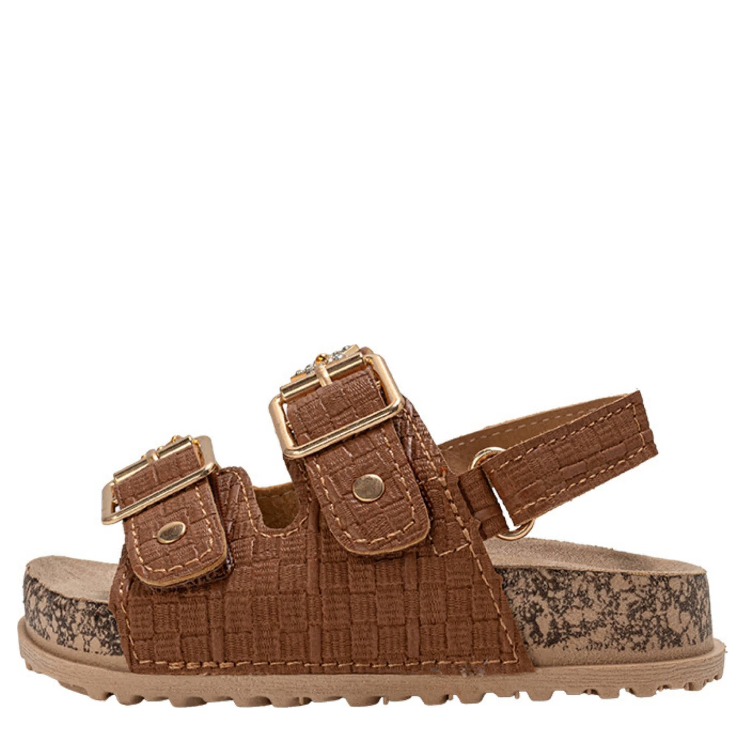 BEBE-GIRLS INFANT-TODDLER FOOTBED SANDAL-COGNAC & 