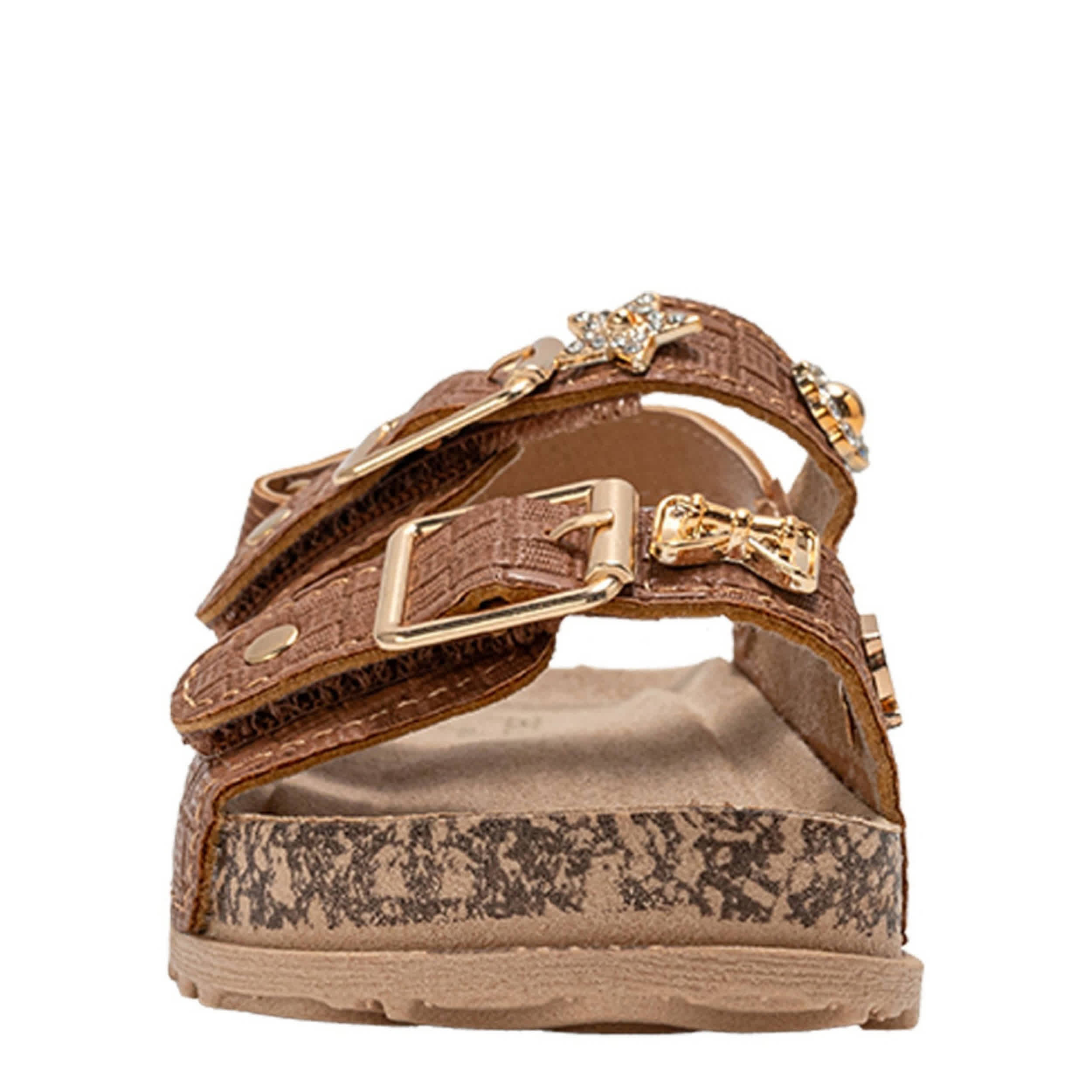 BEBE-GIRLS INFANT-TODDLER FOOTBED SANDAL-COGNAC & 