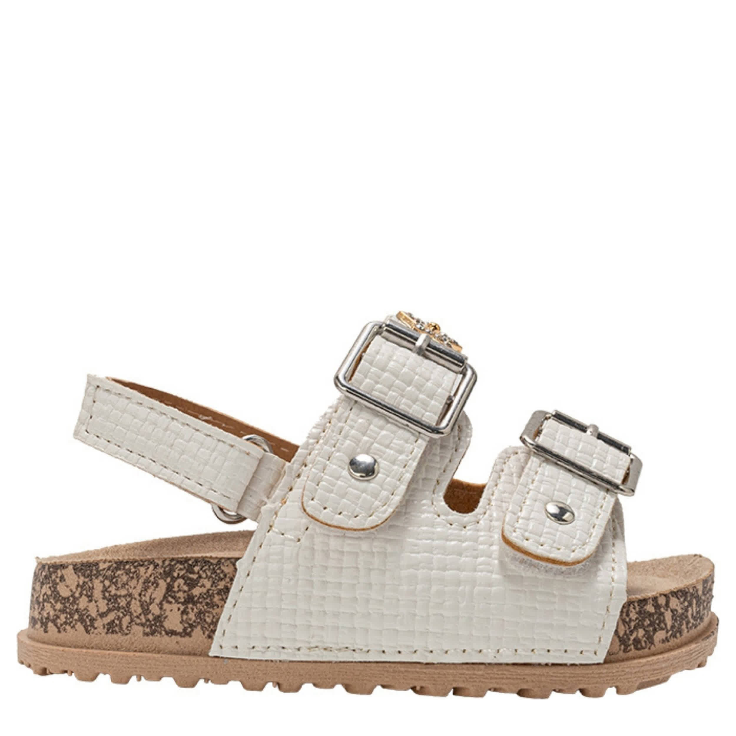 BEBE-GIRLS INFANT-TODDLER FOOTBED SANDAL-WHITE & 