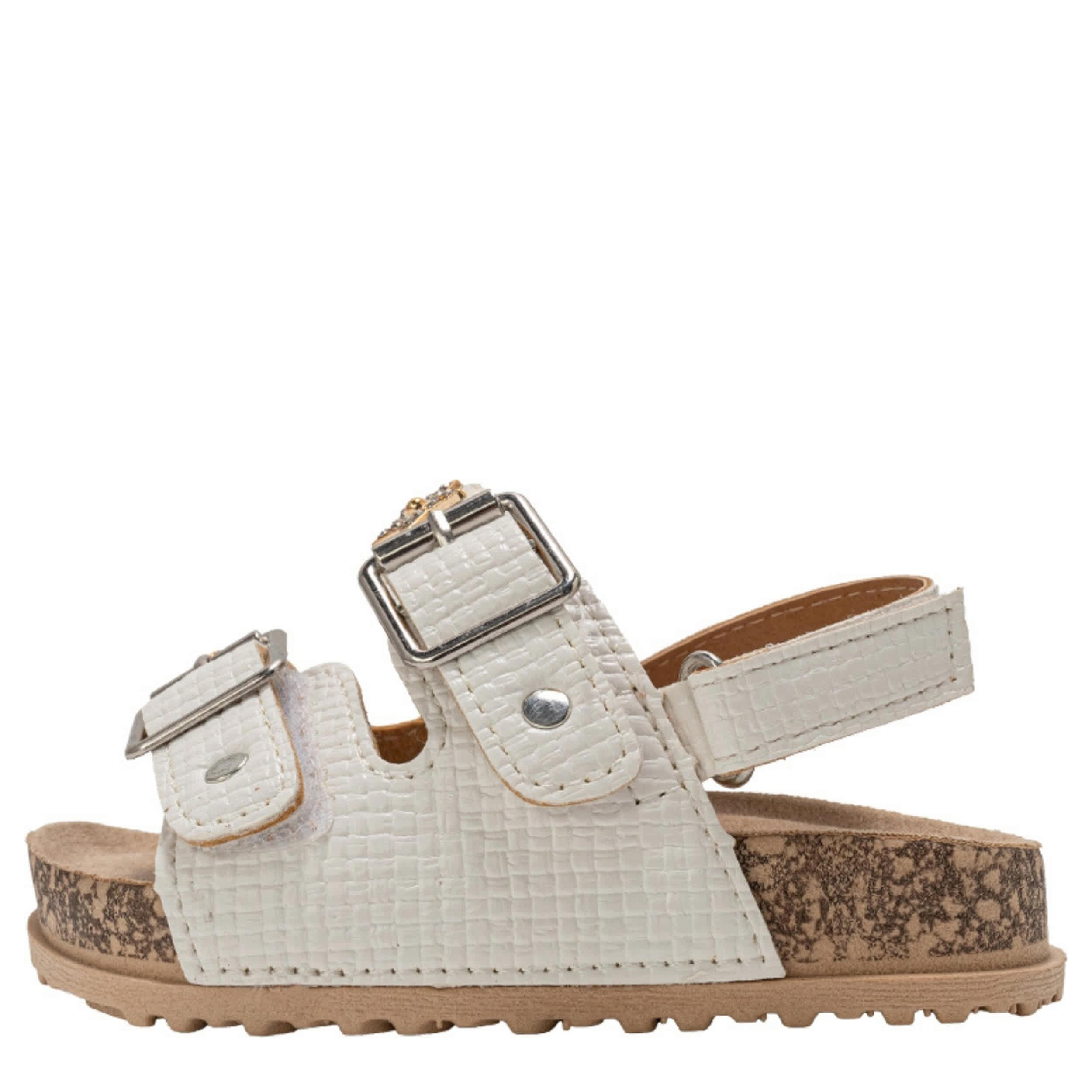 BEBE-GIRLS INFANT-TODDLER FOOTBED SANDAL-WHITE & 