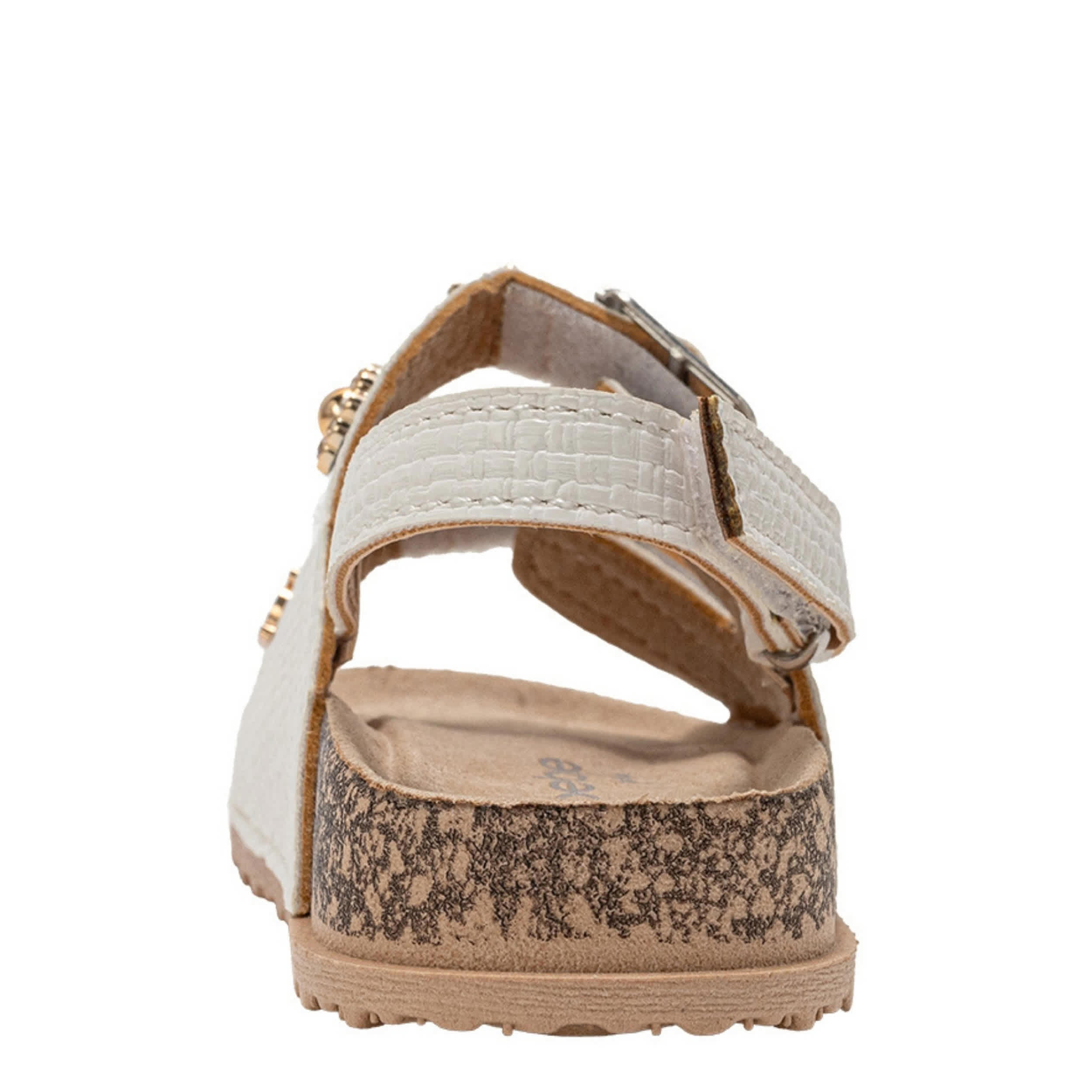 BEBE-GIRLS INFANT-TODDLER FOOTBED SANDAL-WHITE & 