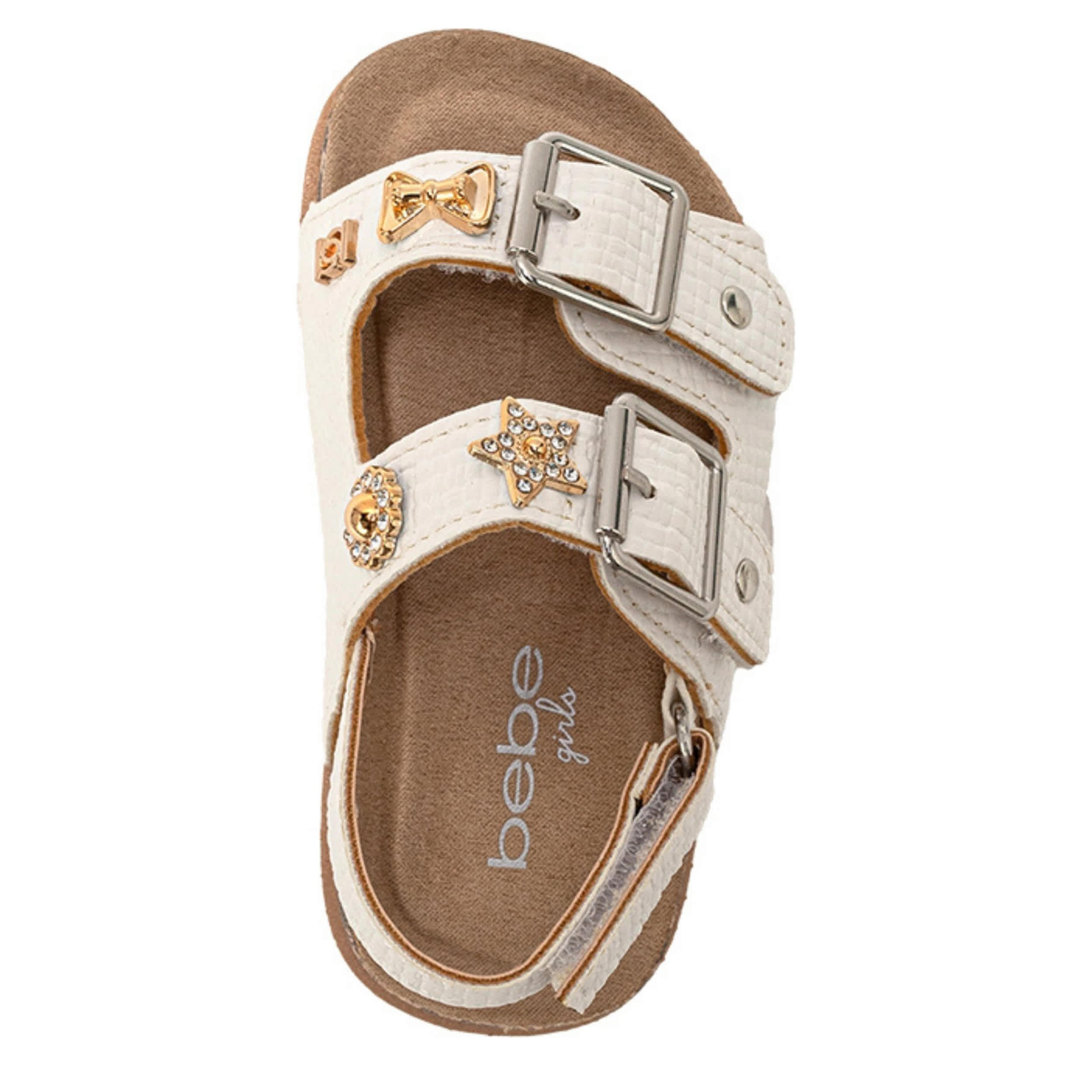 BEBE-GIRLS INFANT-TODDLER FOOTBED SANDAL-WHITE & 