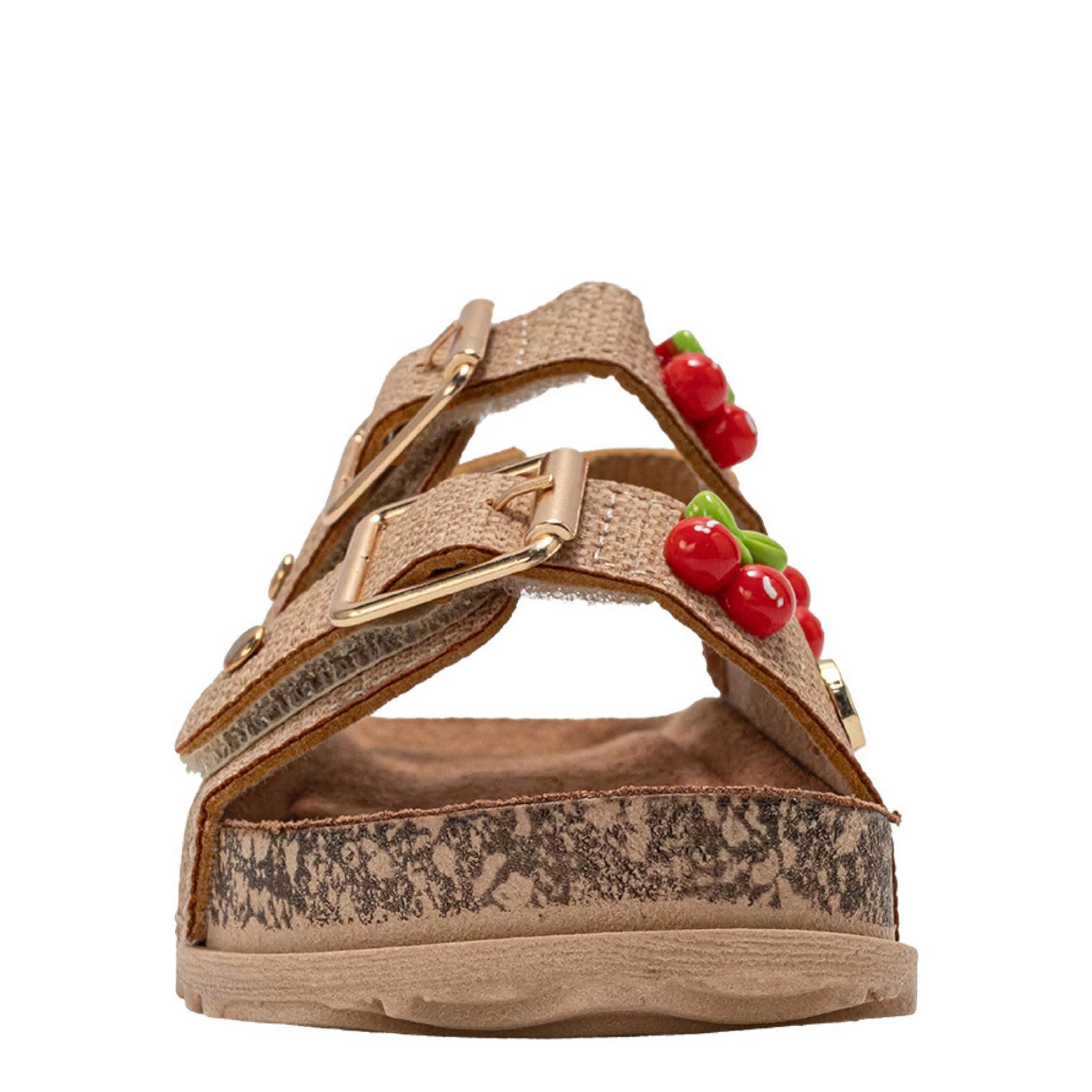 BEBE-GIRLS INFANT-TODDLER FOOTBED SANDAL-TAN & 