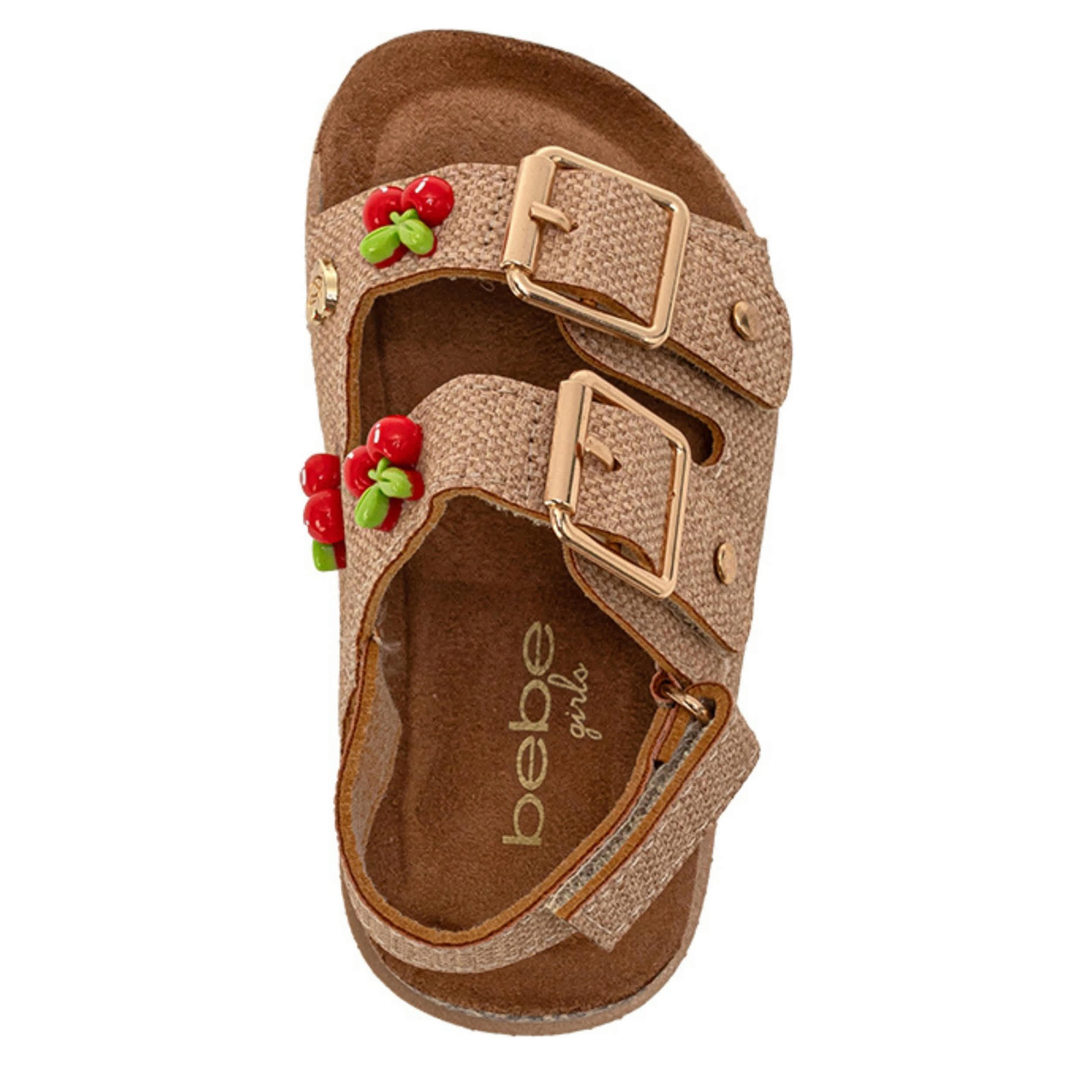 BEBE-GIRLS INFANT-TODDLER FOOTBED SANDAL-TAN & 