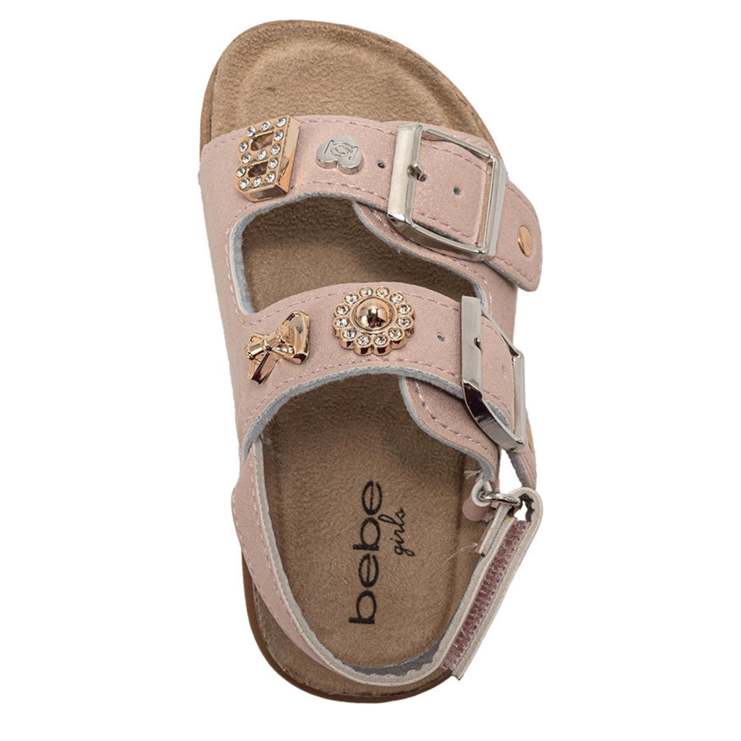 BEBE-GIRLS INFANT-TODDLER FOOTBED SANDAL-BLUSH & 